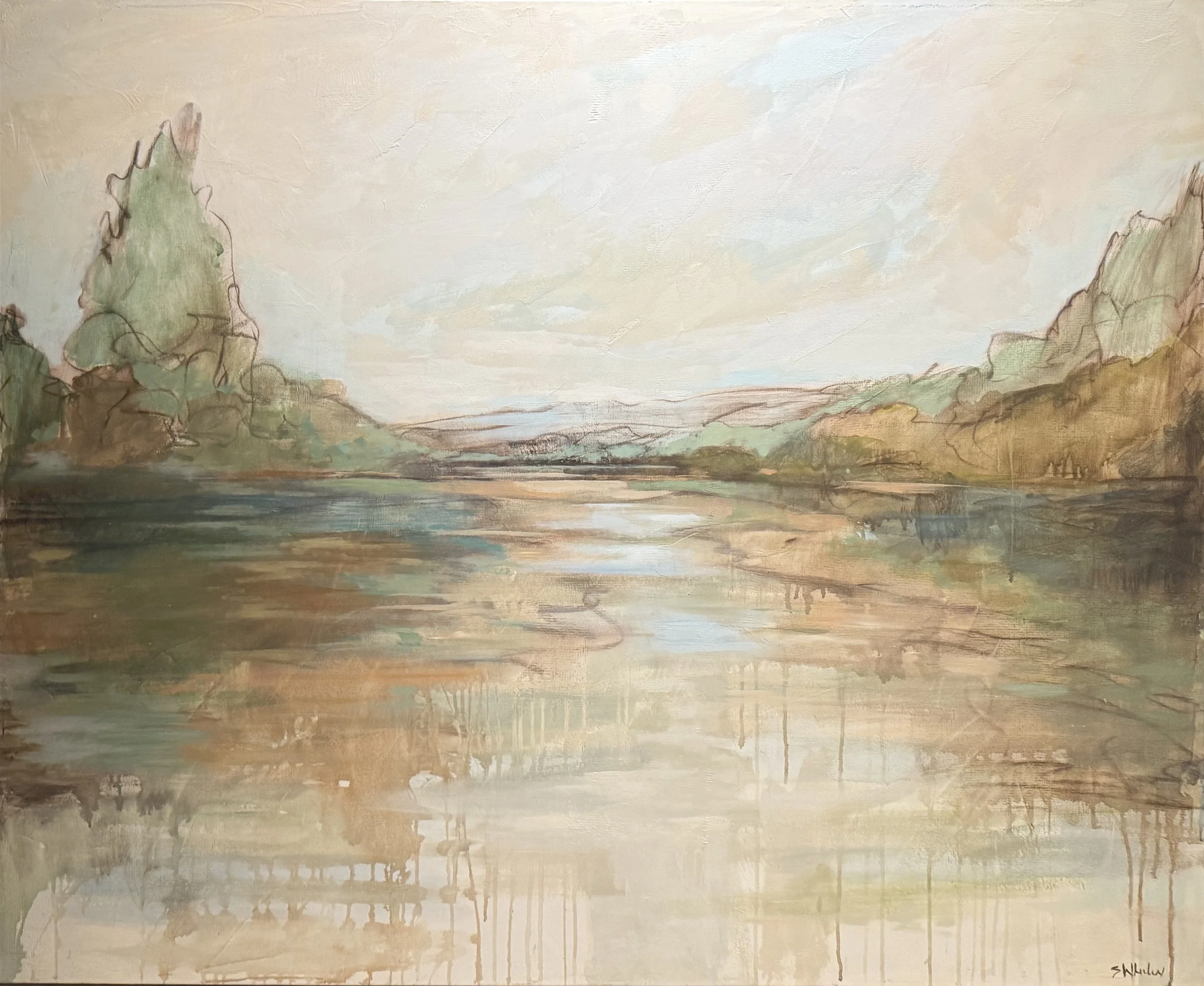 Whispers of The Lake 48"x60"  mixed media 6,800