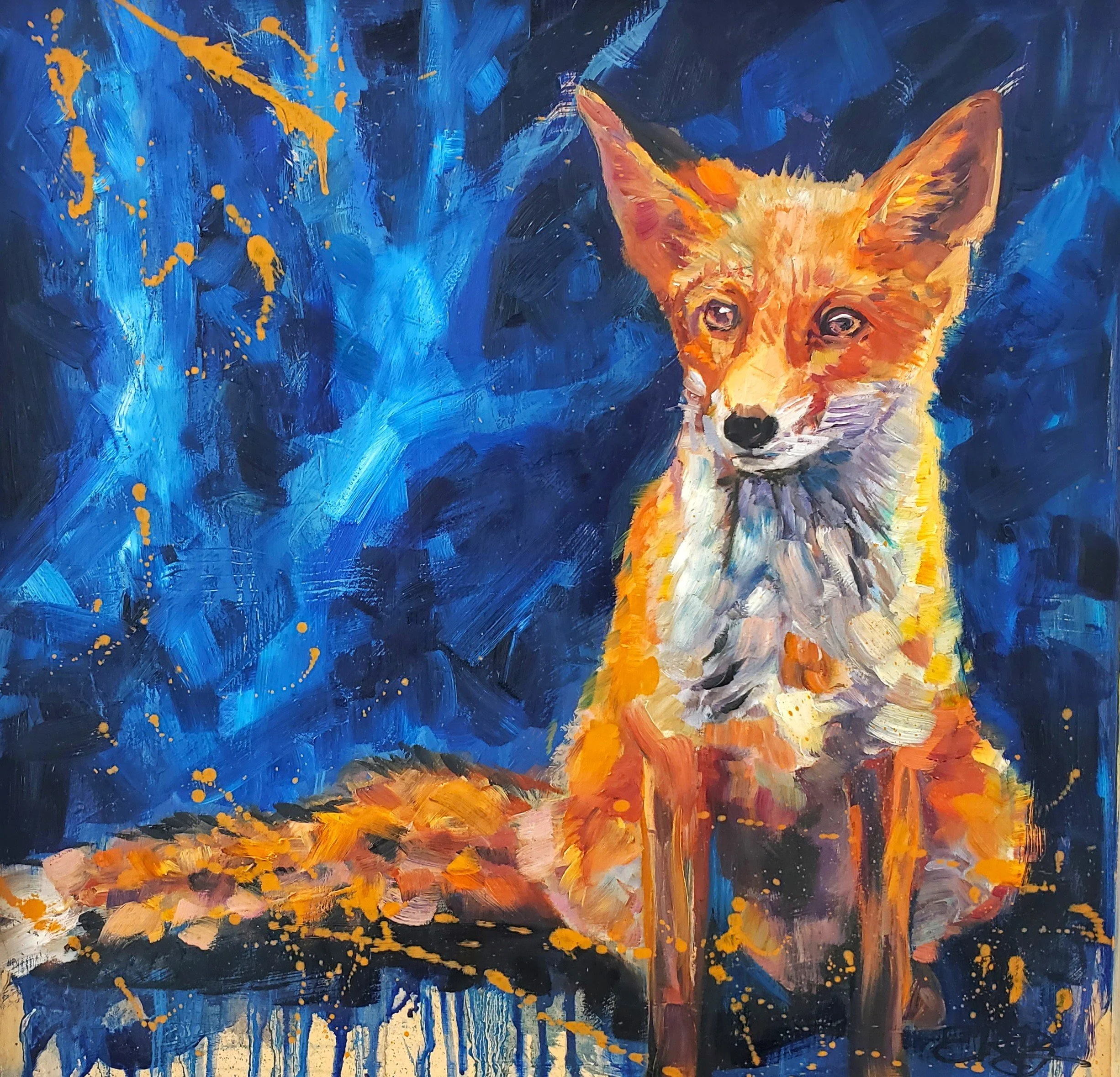 Patient Fox
Oil on Wood framed panel
19"x19"
original and prints available