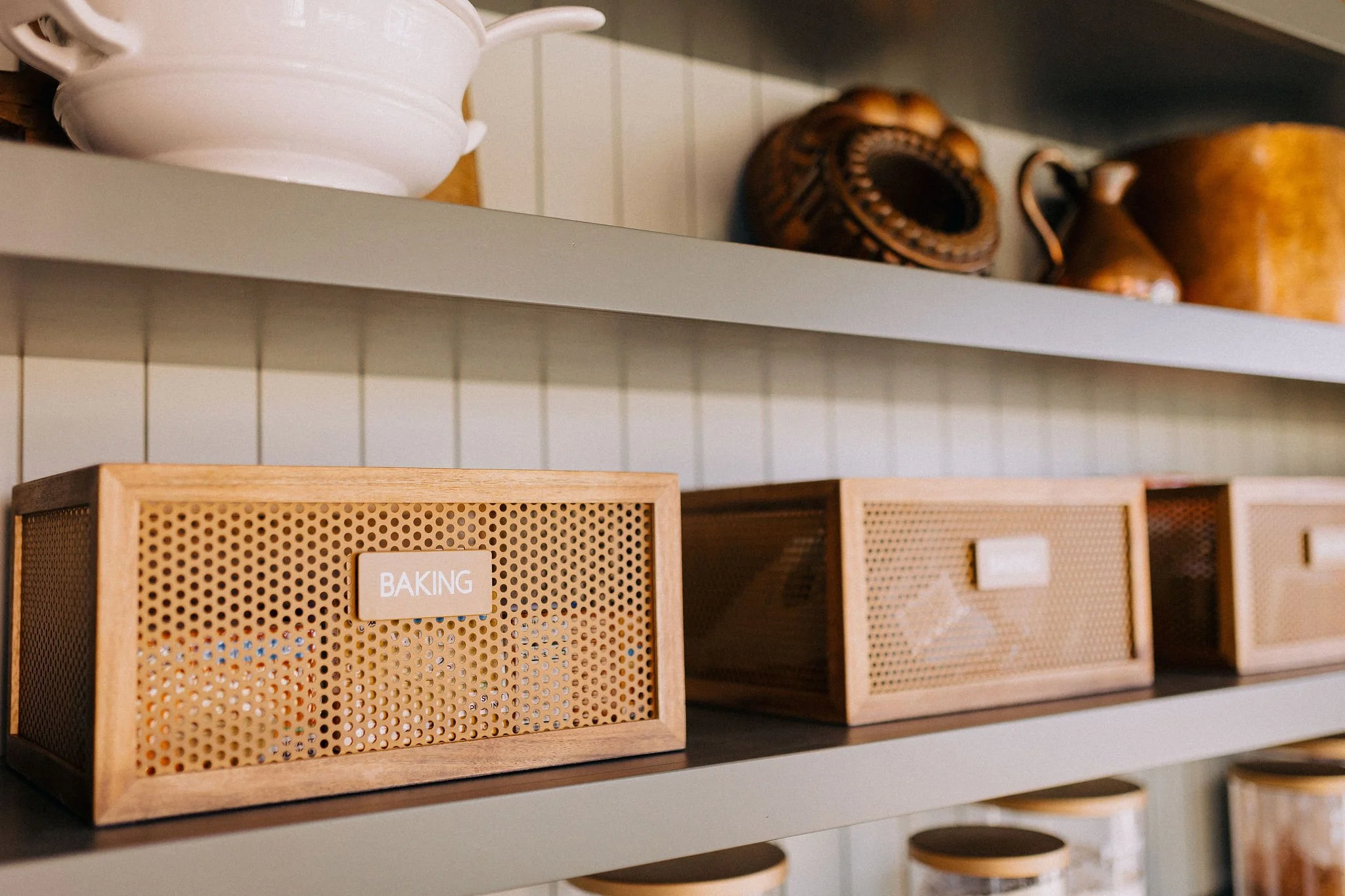 Organized home storage system completed by a luxury relocation service after a long-distance move