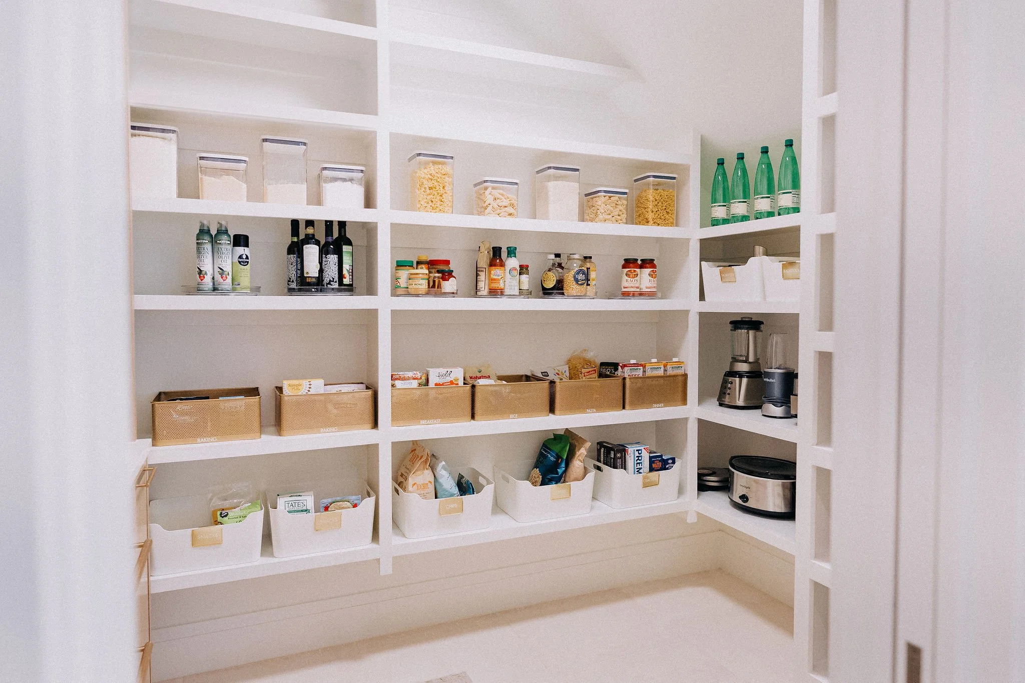 Clean and organized pantry maintained by Hello Happy Home organizing services