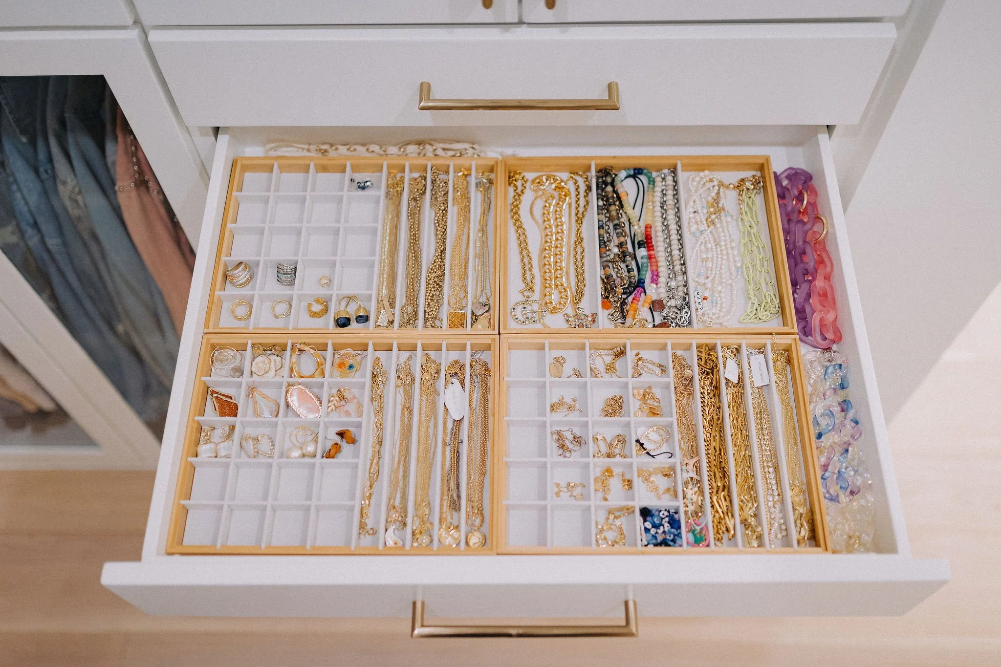 Custom drawer organization created during a multi-step concierge relocation for a high-end home