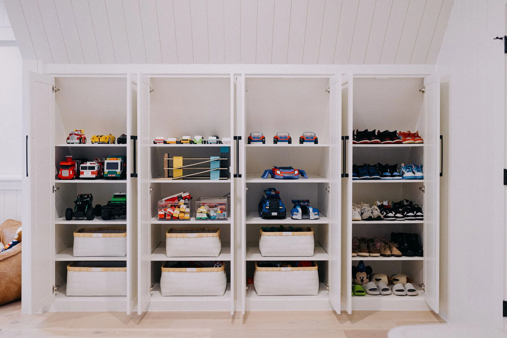 Organized playroom with toy storage solutions designed for easy cleanup and daily use