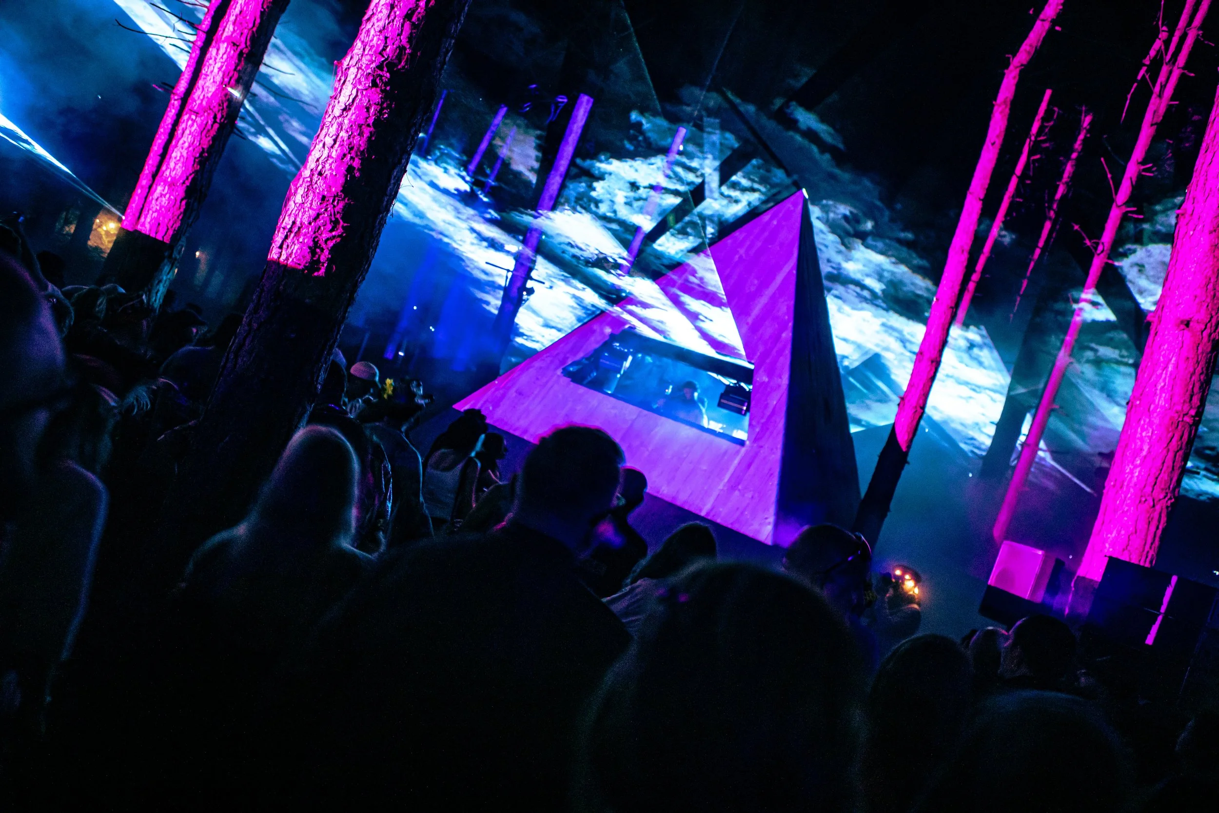 Immersive festival stage design for Stowaway Festival's Go West stage.
