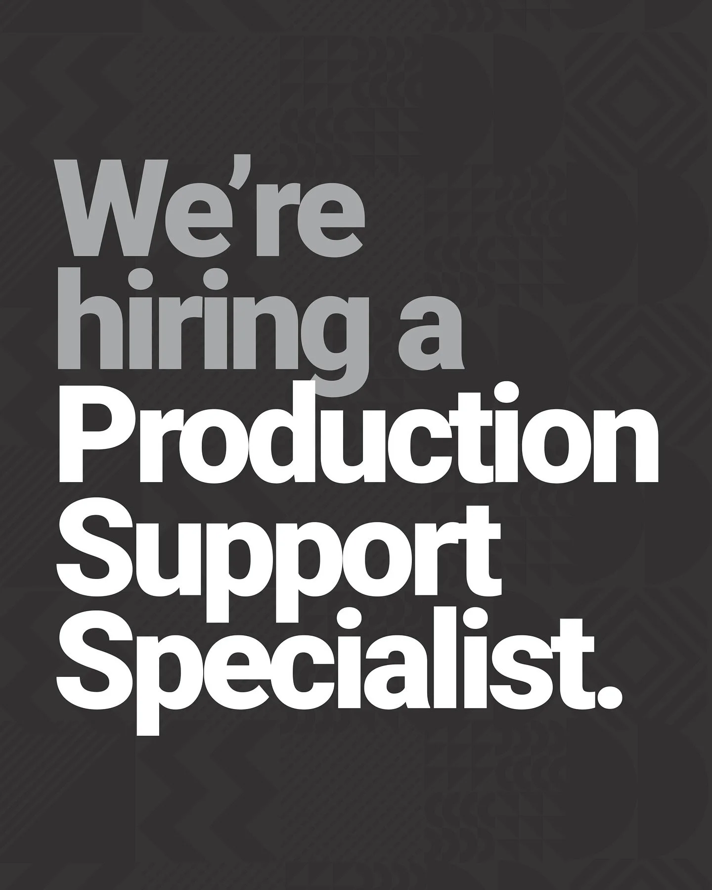 We&rsquo;re hiring a Production Support Specialist!  This is a hands-on, flexible role that moves with the shop to help with QA, fulfillment, heat press, etc. You know, wherever the work is. If you like staying busy, paying attention to the details, 
