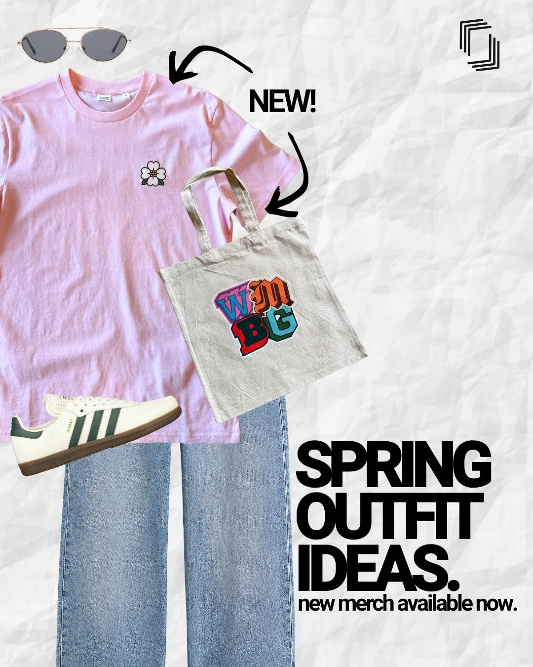 🌸🌷 Spring outfit ideas ft. our new merch, available now online!