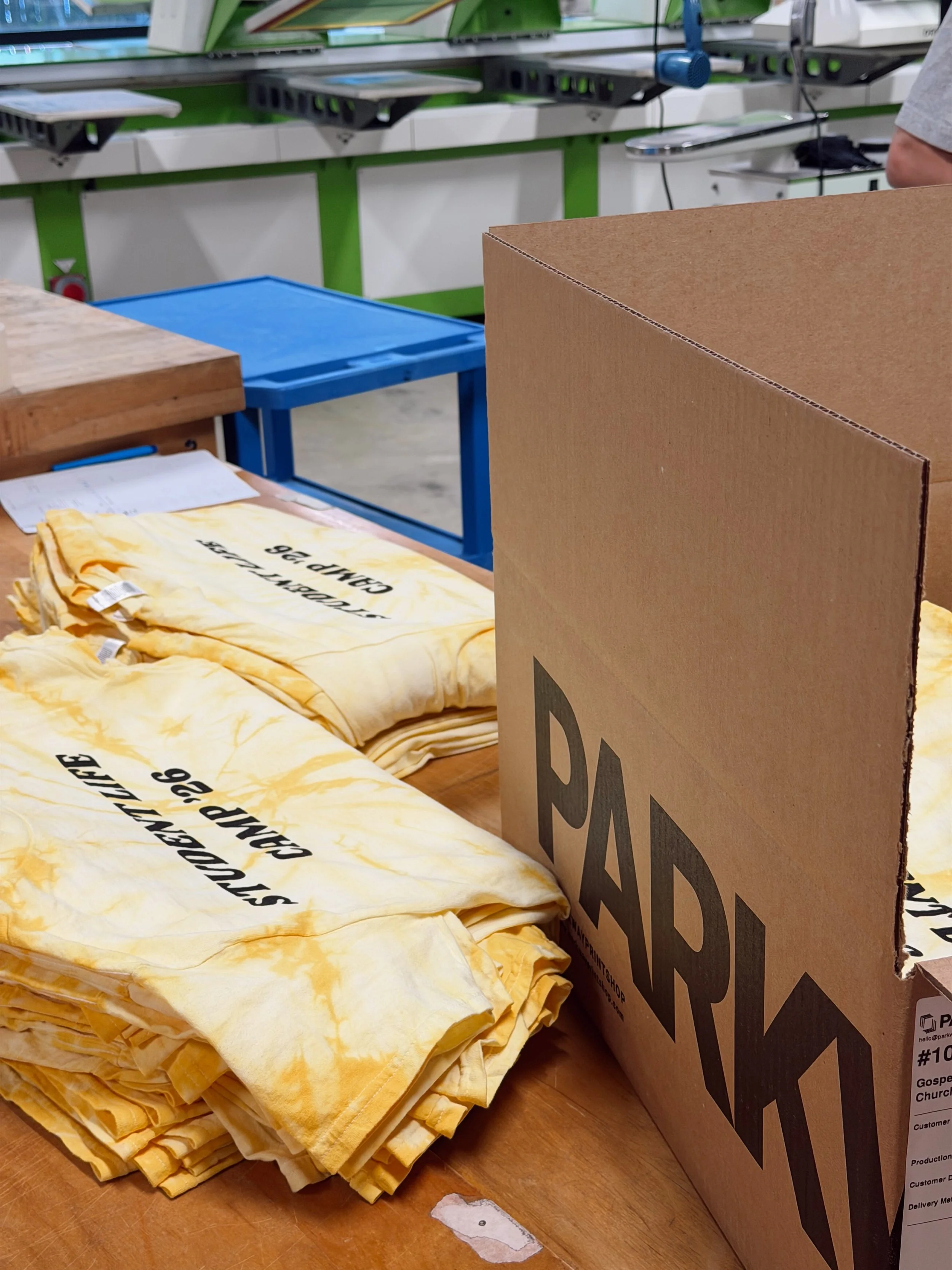 Camp tees for @gwayyouth 🙌 big fan of the yellow tie-dye. 

#printedbypkwy