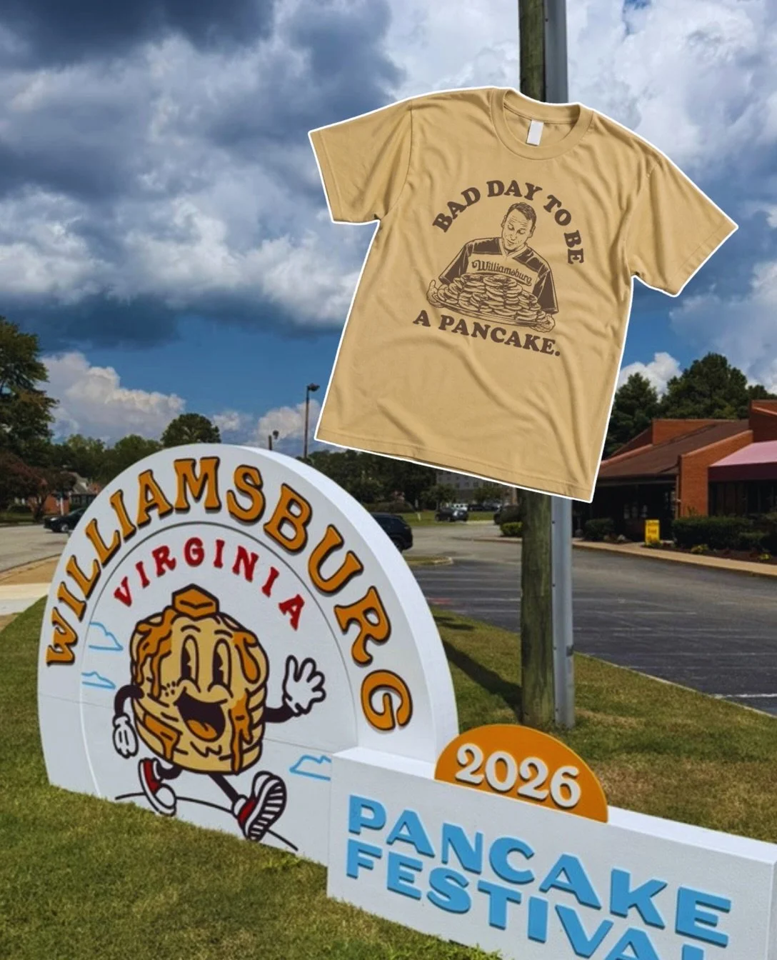 Need something to wear for the pancake festival? We&rsquo;ve got you covered. 

Pick up our Bad Day tee &amp; Festival tee ASAP to have it in time for all the pancakery next weekend. 

See you out there. 🥞🫵