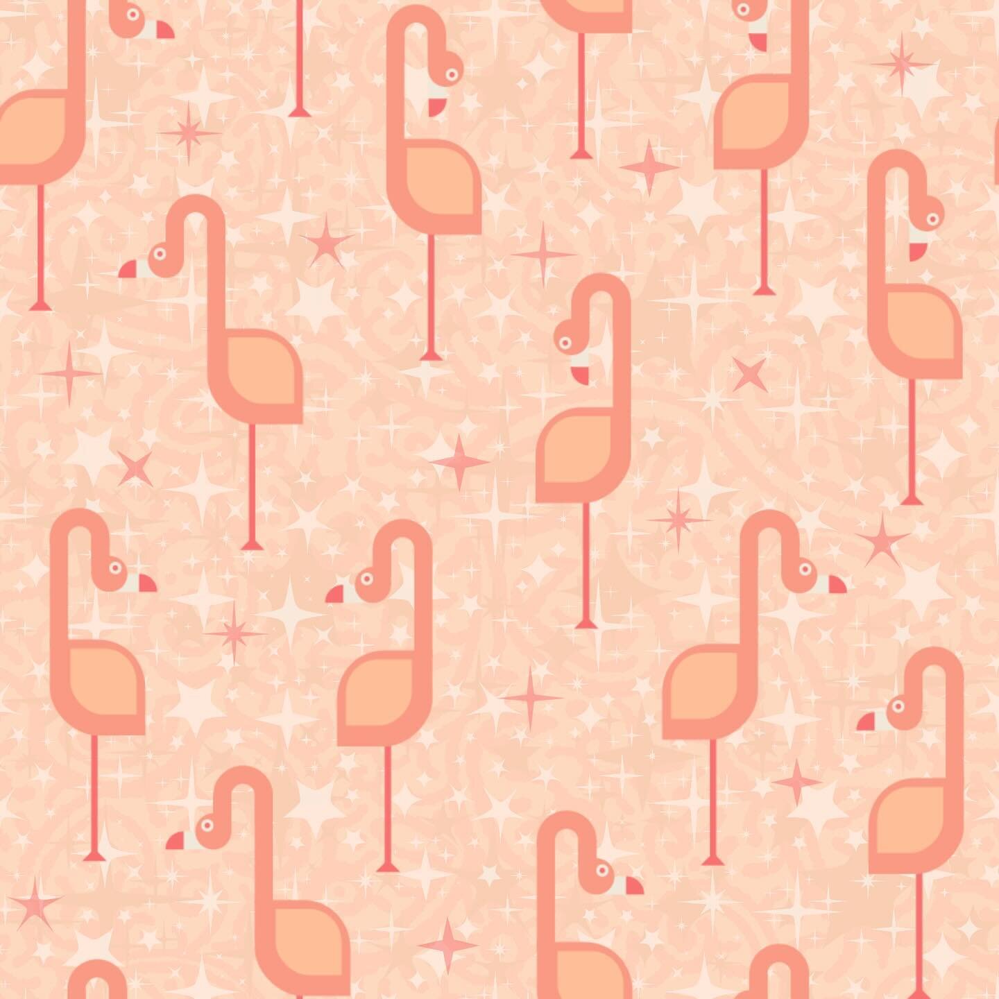 A Flamboyance of Flamingos snuggle with me into this cozy, winter weather! See some early iterations and complementary patterns to these sassy, summery flamingos. I ended up with a pretty great tote design by adding dots &amp; stripes. Thanks for the