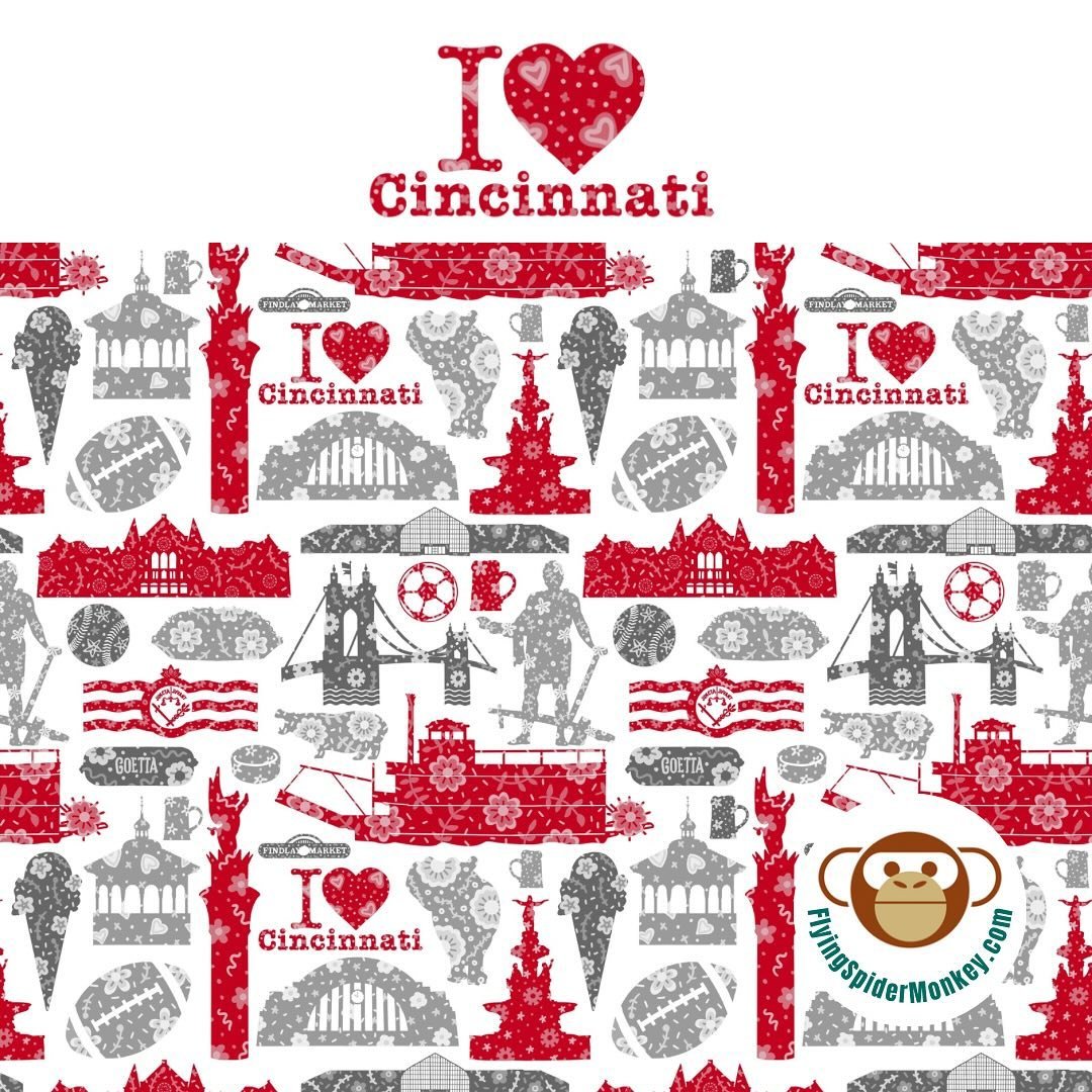 I had the idea for this pattern a few months ago and spent a while gathering the elements that best and most famously represent Cincinnati. I&rsquo;ve lived here for all of my adult life and am relaxing gently into the idea that this is home.

Cincin