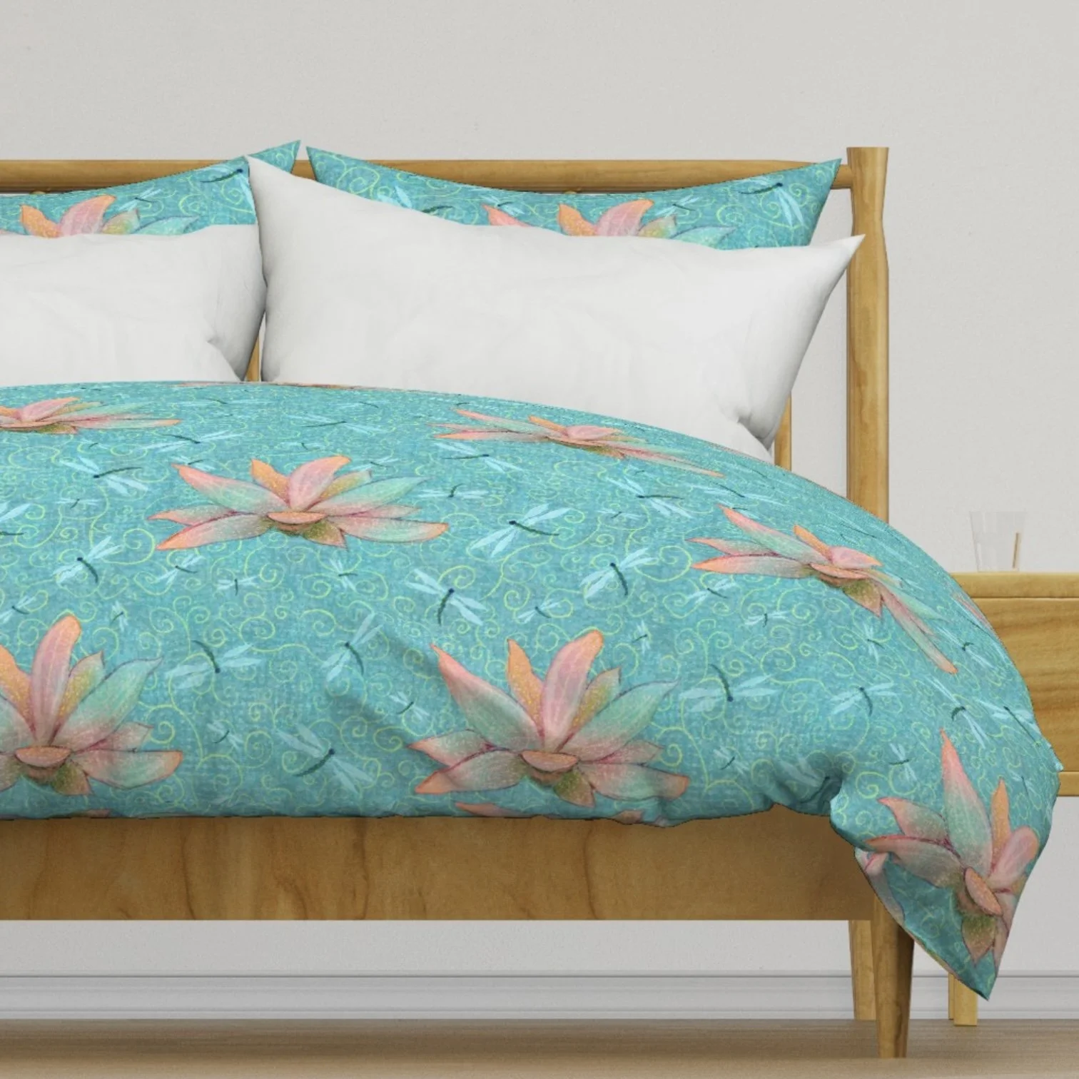 Serenity Lotus &amp; Dragonflies Spoonflower