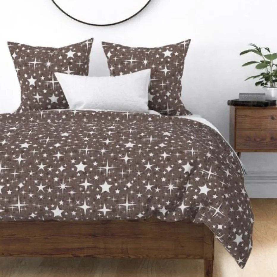 Duvet Cover Atomic Stars Coffee Quartz