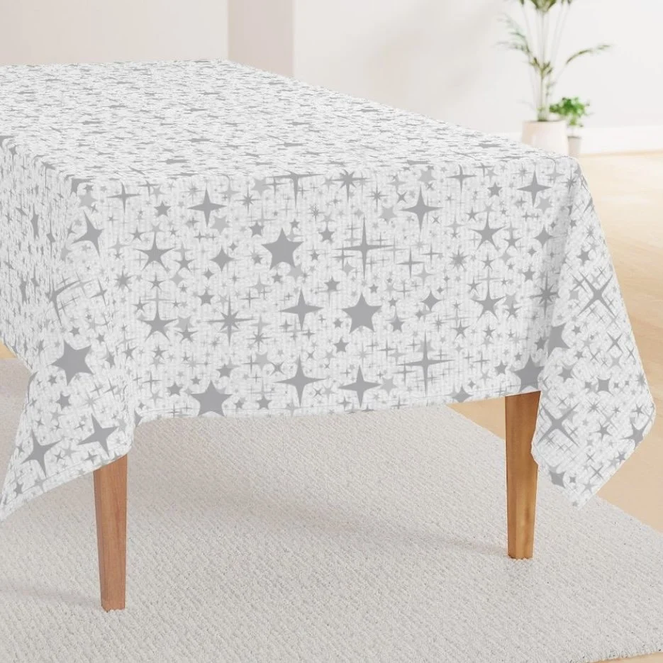 Tablecloth Atomic Stars Cannoli Cream