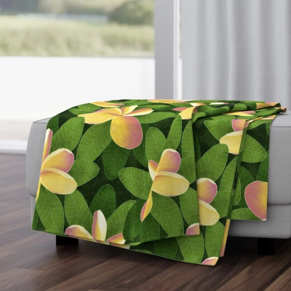 Rainbow Plumaria MD Throw Blanket