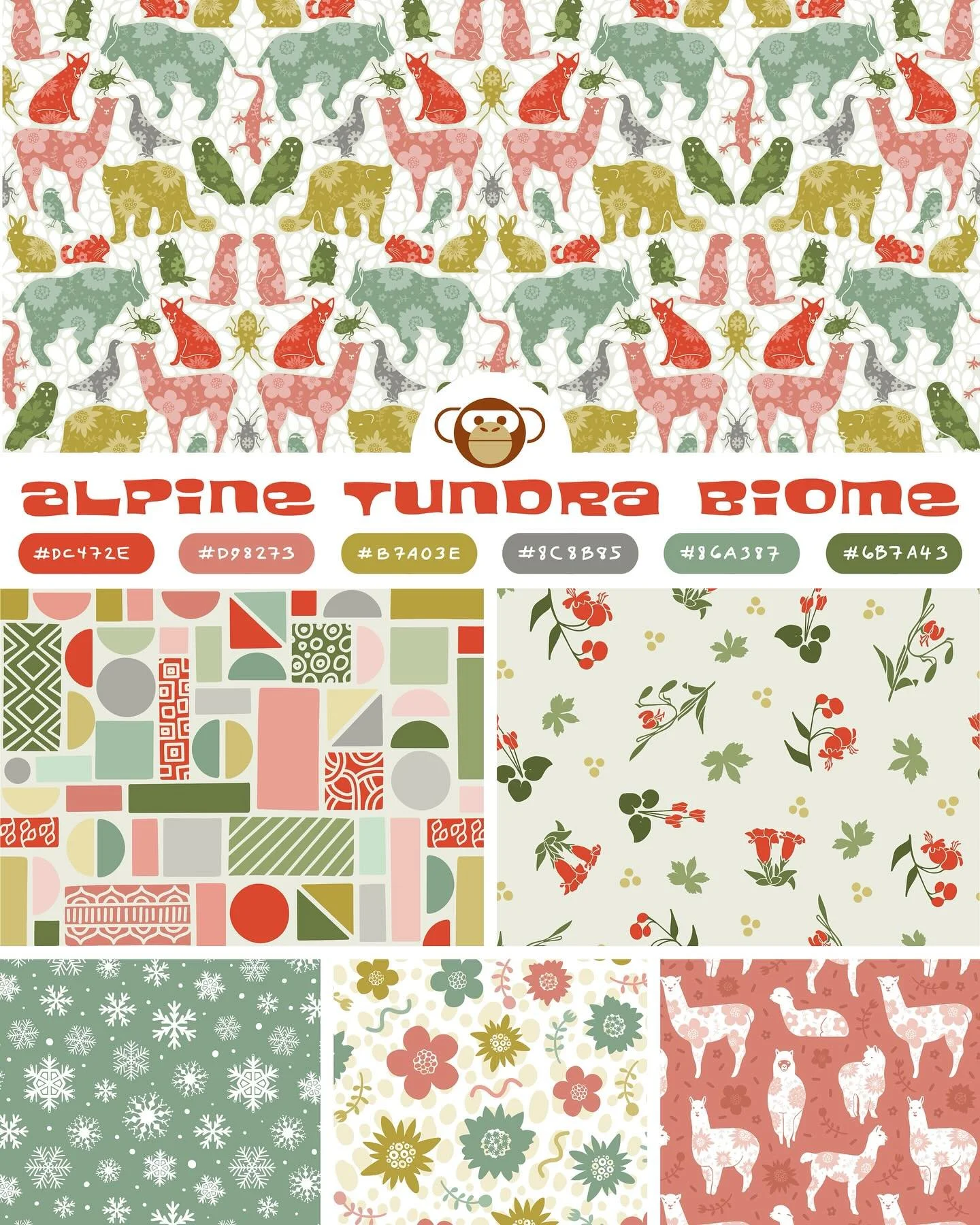 The challenge&hellip;Festive Animals. The inspiration&hellip;Scandinavian folk art; Mid Century Modern; the flora and fauna of the Alpine Tundra Biome; Bauhaus; and this very cool holiday color palette that I found last year and have been itchin&rsqu