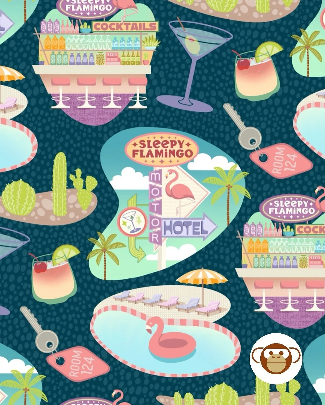 Kaboom! After nearly two years of entering @spoonflower design challenges and seriously stockpiling my print-on-demand, surface pattern portfolio, I&rsquo;m celebrating my first wallpaper sale. I&rsquo;ve sold several fabric and wallpaper samples, an