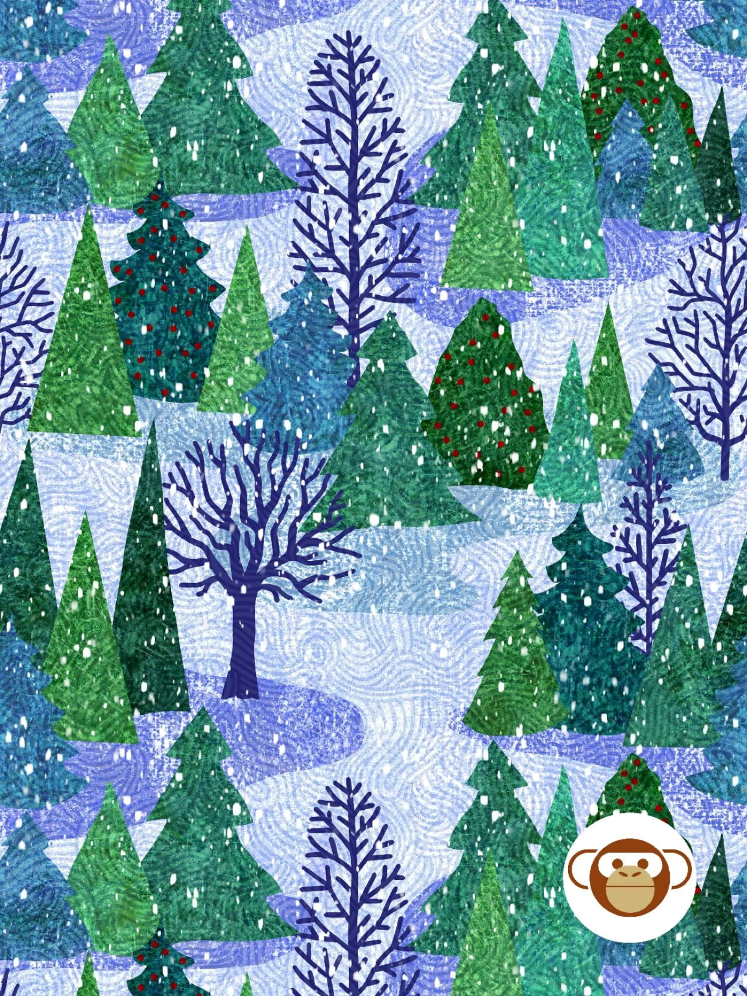 Longest Night of the Year. Playful textures and layered shapes capture the wonder of winter, making it ideal for festive home d&eacute;cor, removable wallpaper, and holiday projects.

I&rsquo;m also playing with some holiday card designs. Coming soon