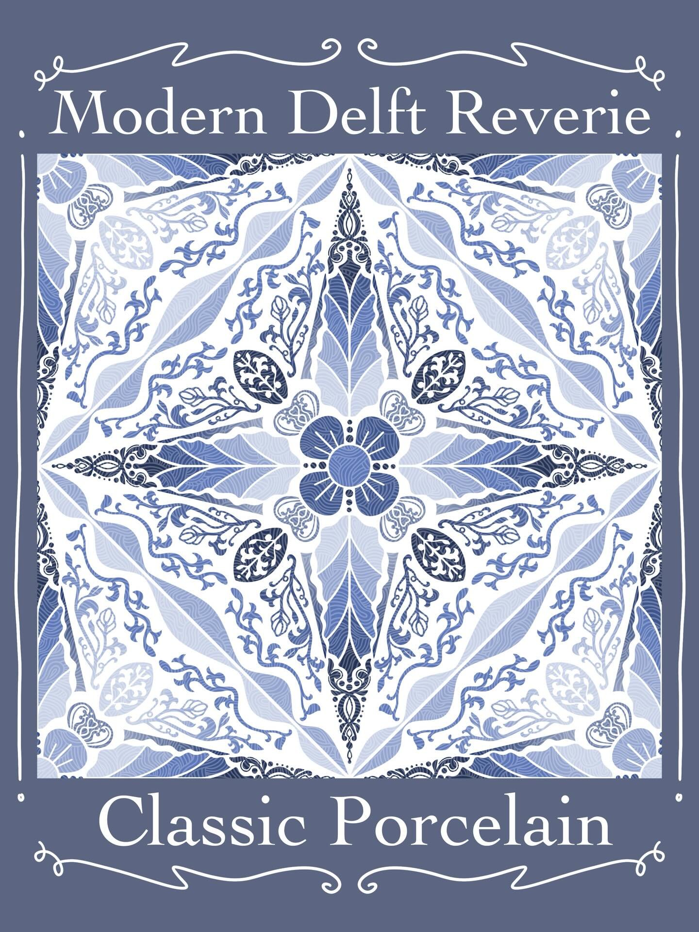 This week&rsquo;s @spoonflower design challenge surprised me by emerging as snowflakes rather than classic Delft tile illustrations. Might have been the pre-winter snow we got last week. Happily, this reimagining weaves together hand-drawn folk art c