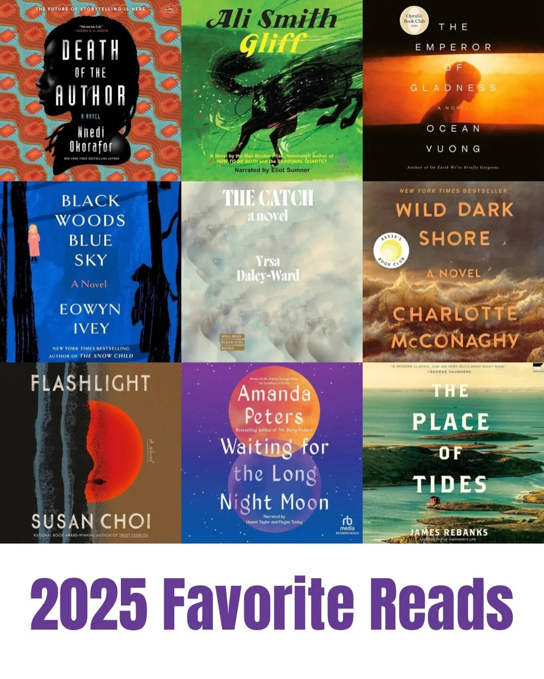 2025 Favorite Reads📚

I listen to audio books whilst I draw, or sew, or cook, or walk. Since becoming a regular volunteer bookseller @cincybookbus (and discovering the @libby.app) my volume has ramped up considerably. I read loads of books last year