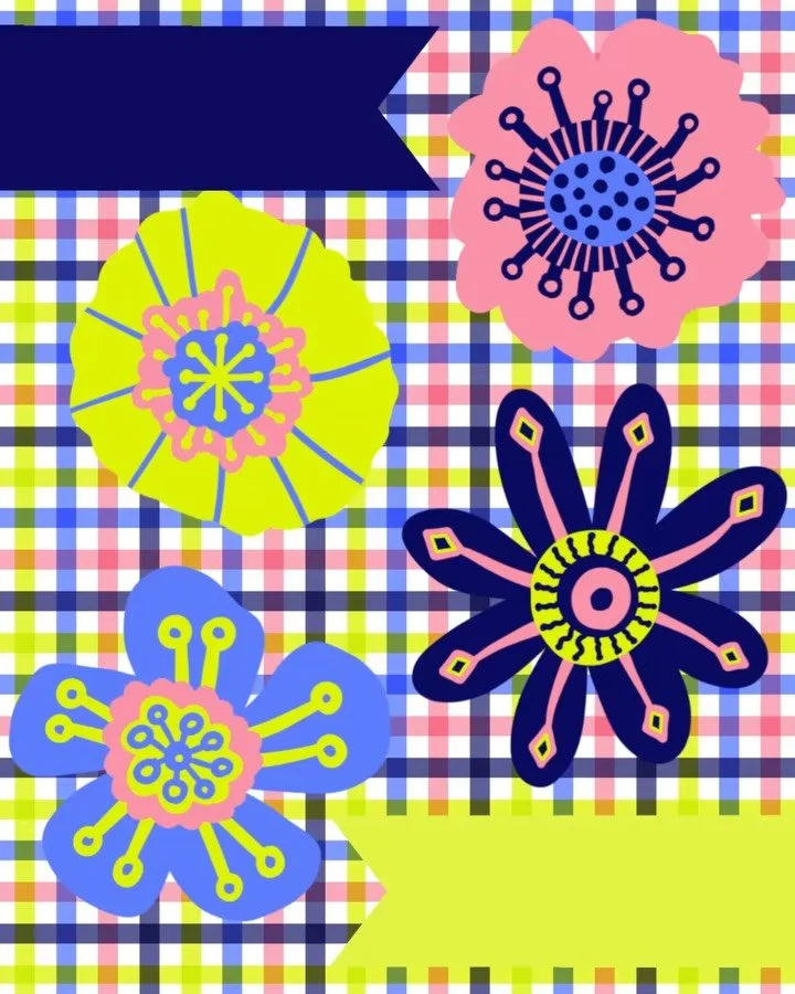 From the archives 🌸

Plaid, petals, and unapologetic spring color.

Collection linked in bio.

Hashtags
#surfacepatterndesign
#springpattern
#preppystyle
#plaidandfloral
#spoonflowerdesigner