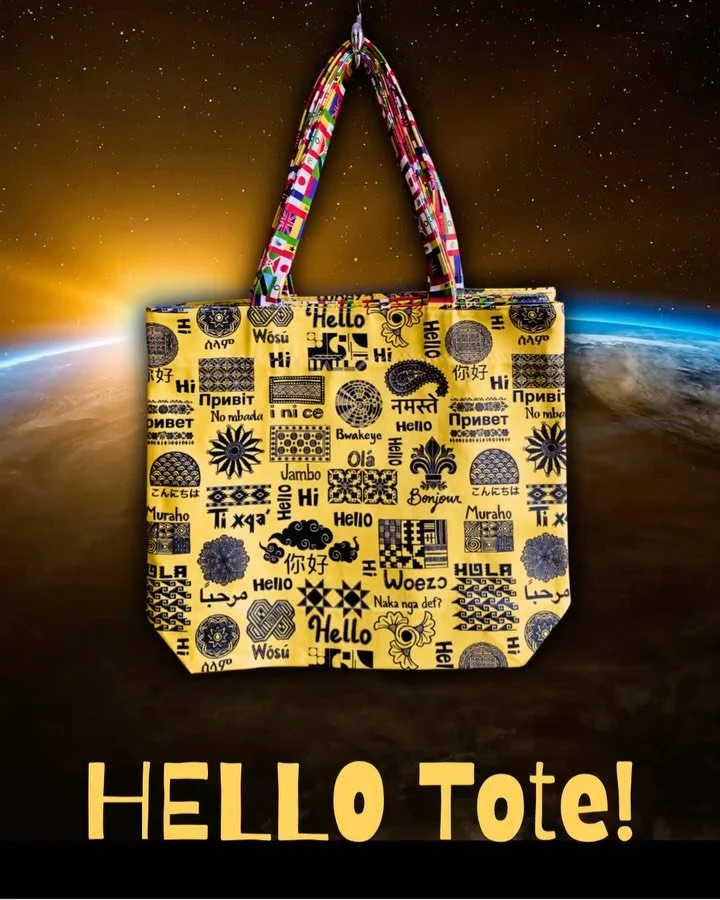 Hello, in many languages. 💛 This tote was designed for the Academy of World Languages in Cincinnati, Ohio &mdash; a celebration of the students, families, and cultures that make up its beautiful community.

But it&rsquo;s also for all of us.

In a w