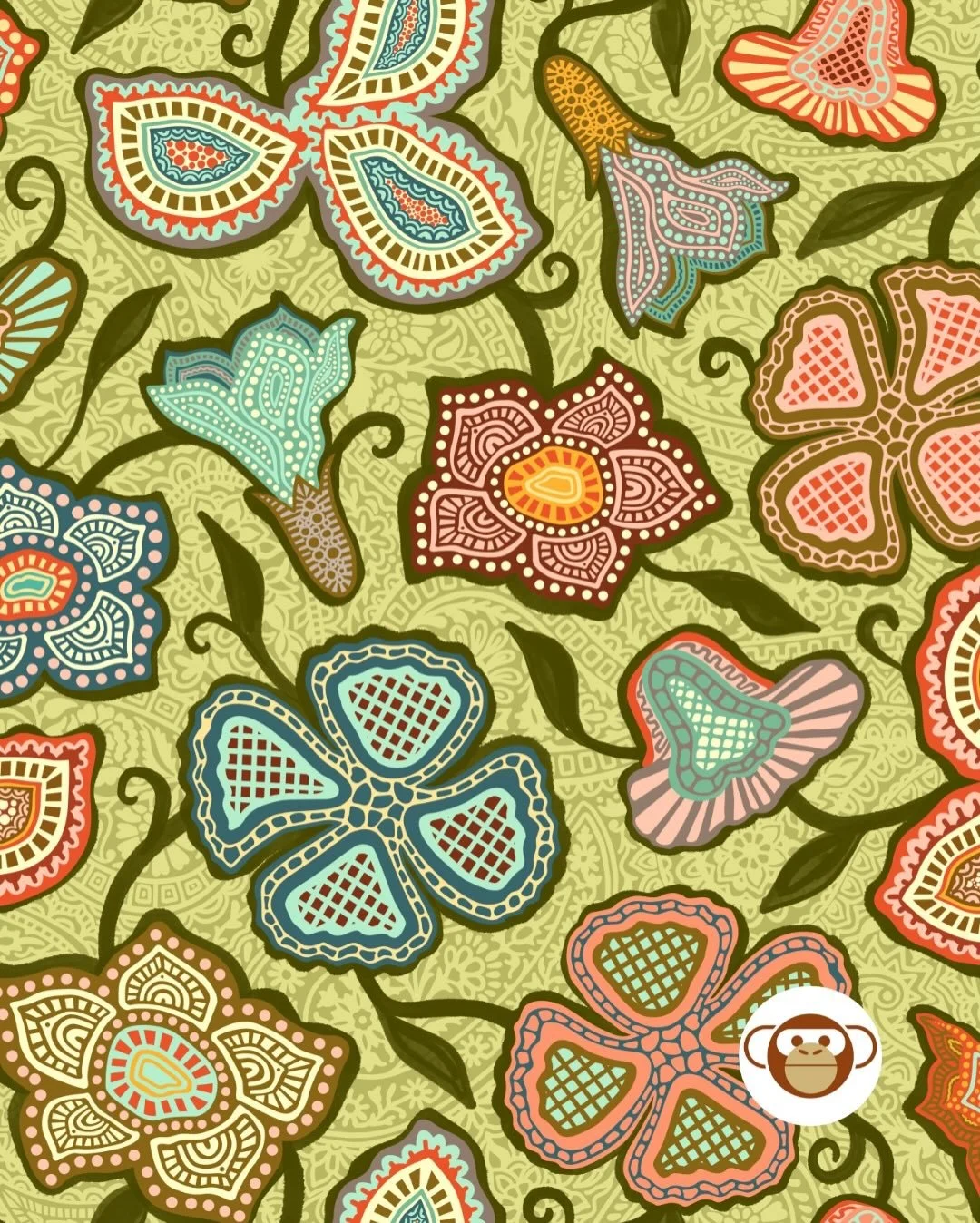 *Spice Market Paisley* 🌿✨
A richly layered blend of ornamental florals and paisley motifs, inspired by the warmth and color of a bustling spice market. Now available on fabric, wallpaper &amp; home decor via @spoonflower&mdash;link in bio.

#paisley