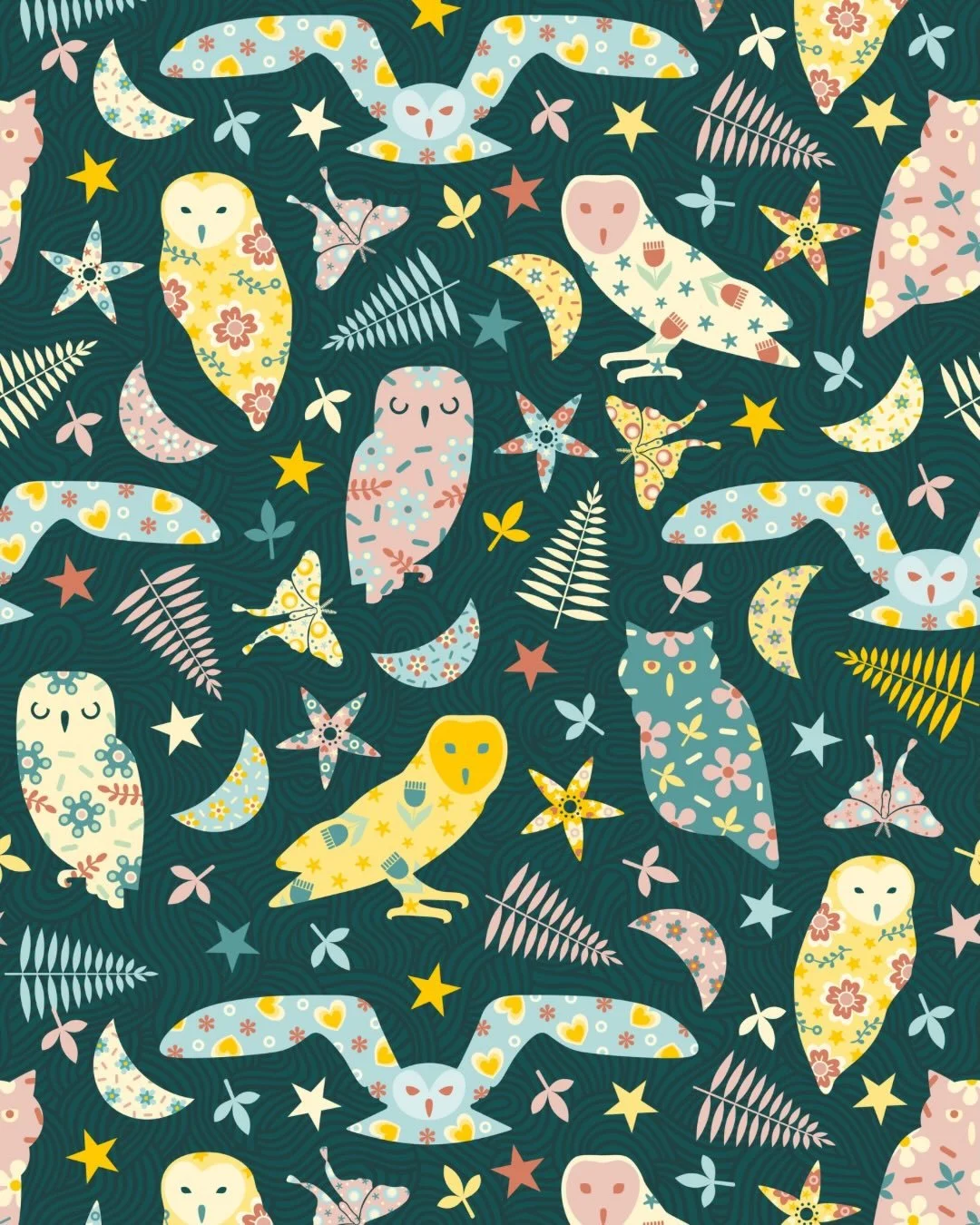 **Night Watch** 🦉🌙

My final piece for the #JuneInBloom2026 challenge&mdash;hosted by @theydrawandgarden and @illustratorscircle.

The last prompt was animals with wings + flowers, and I couldn&rsquo;t resist creating a gathering of woodland owls b