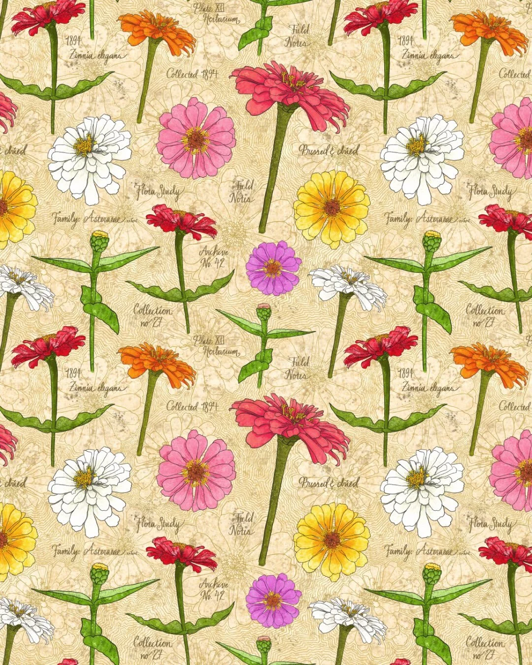 🌼 Zinnia Ledger 🌼

What if a summer garden had been carefully cataloged instead of simply admired?

Zinnia Ledger imagines pages from a vintage botanical archive, where vibrant blooms are preserved alongside handwritten field notes, specimen labels