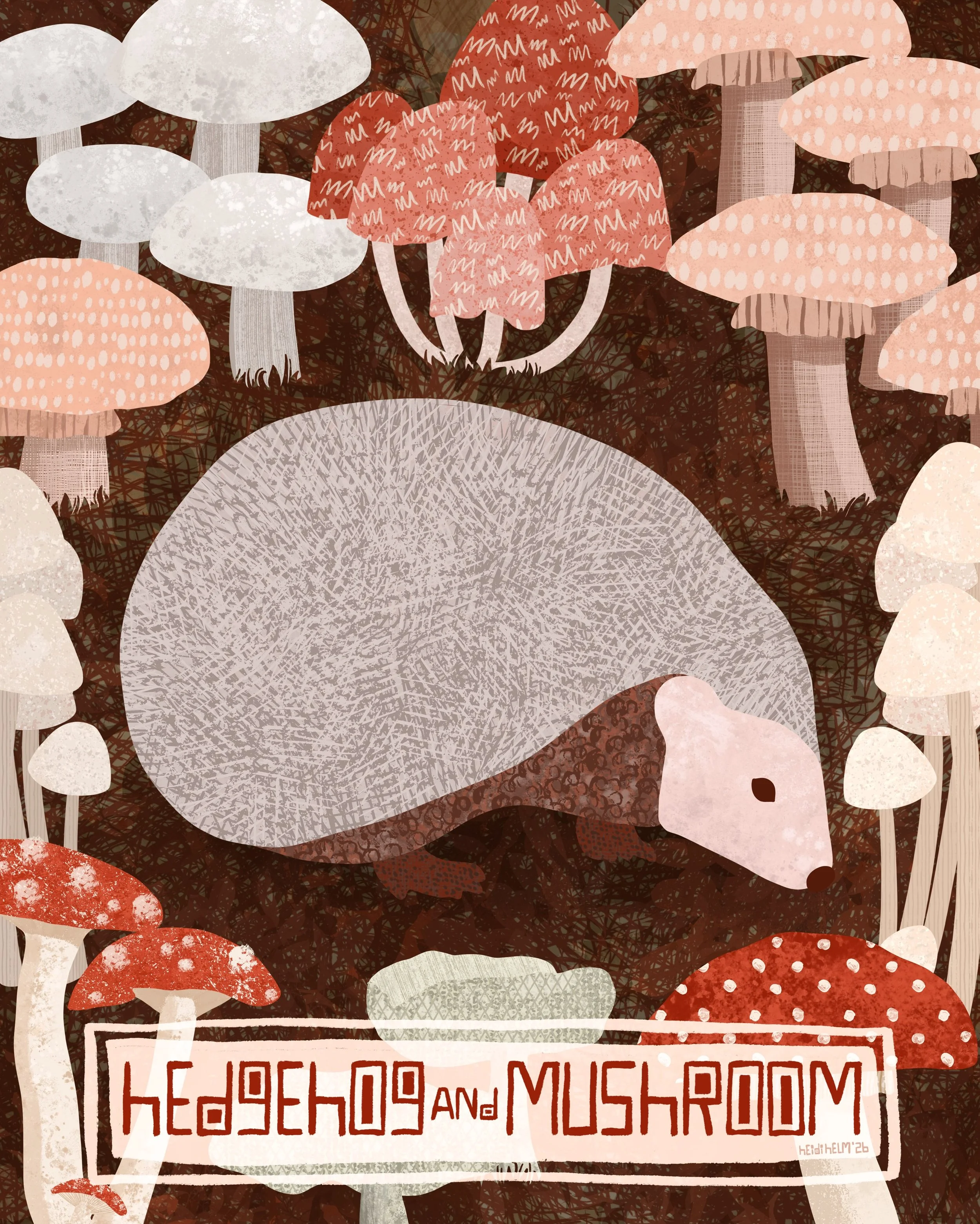 And here we are at the end of the trail. 🌿

This week&rsquo;s #BotanicalBeasties2026 prompt is Hedgehog + Mushroom, and with this one, the four-piece series is complete.

What started as an opportunity to practice drawing has turned into something I