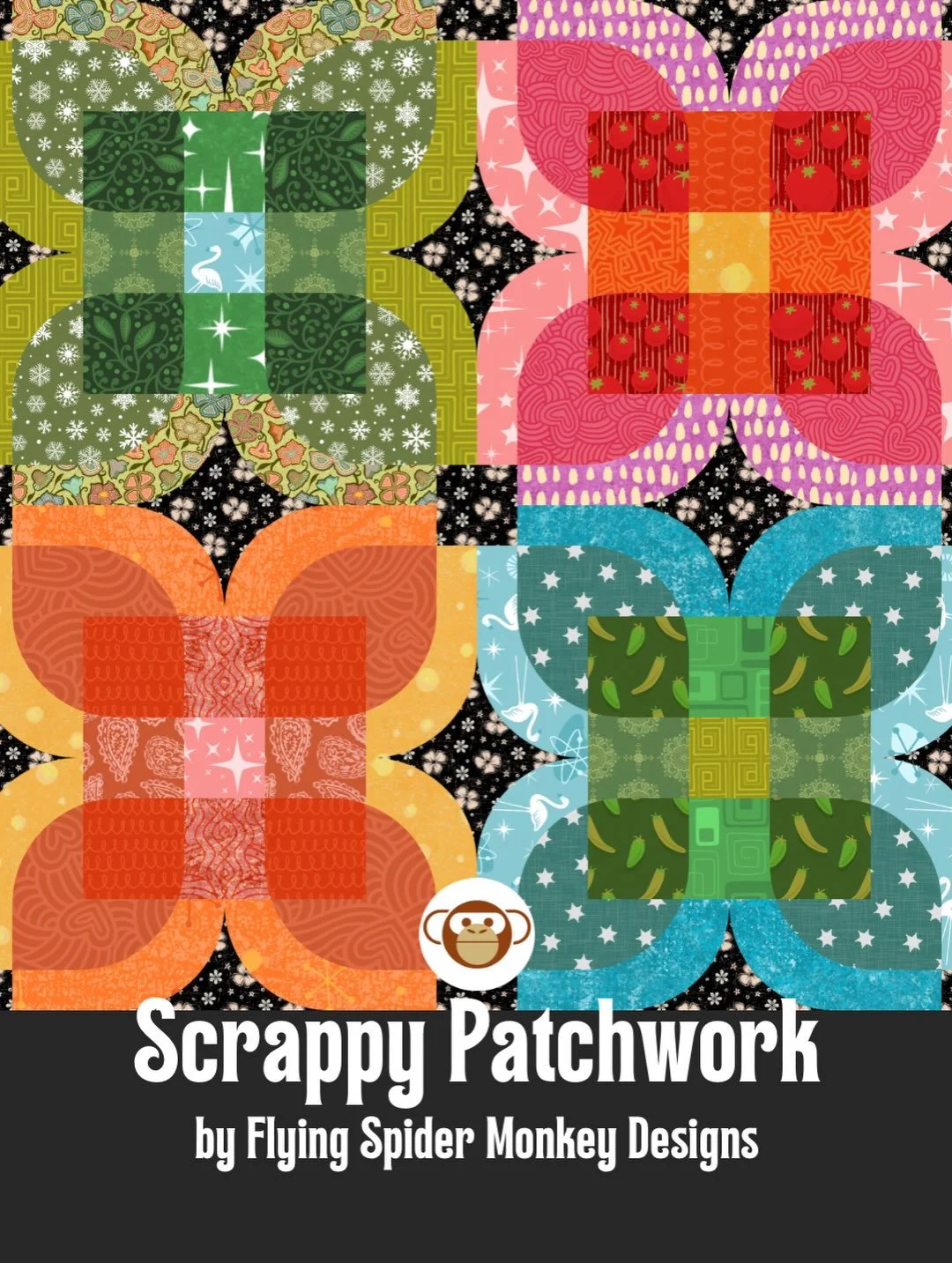 Scrappy Patchwork 🧵  My entry for Spoonflower&rsquo;s Patchwork Revival Design Challenge &mdash; a colorful cheater quilt assembled from a collection of vintage-inspired prints, geometrics, and playful textures.

#SpoonflowerDesignChallenge #Patchwo