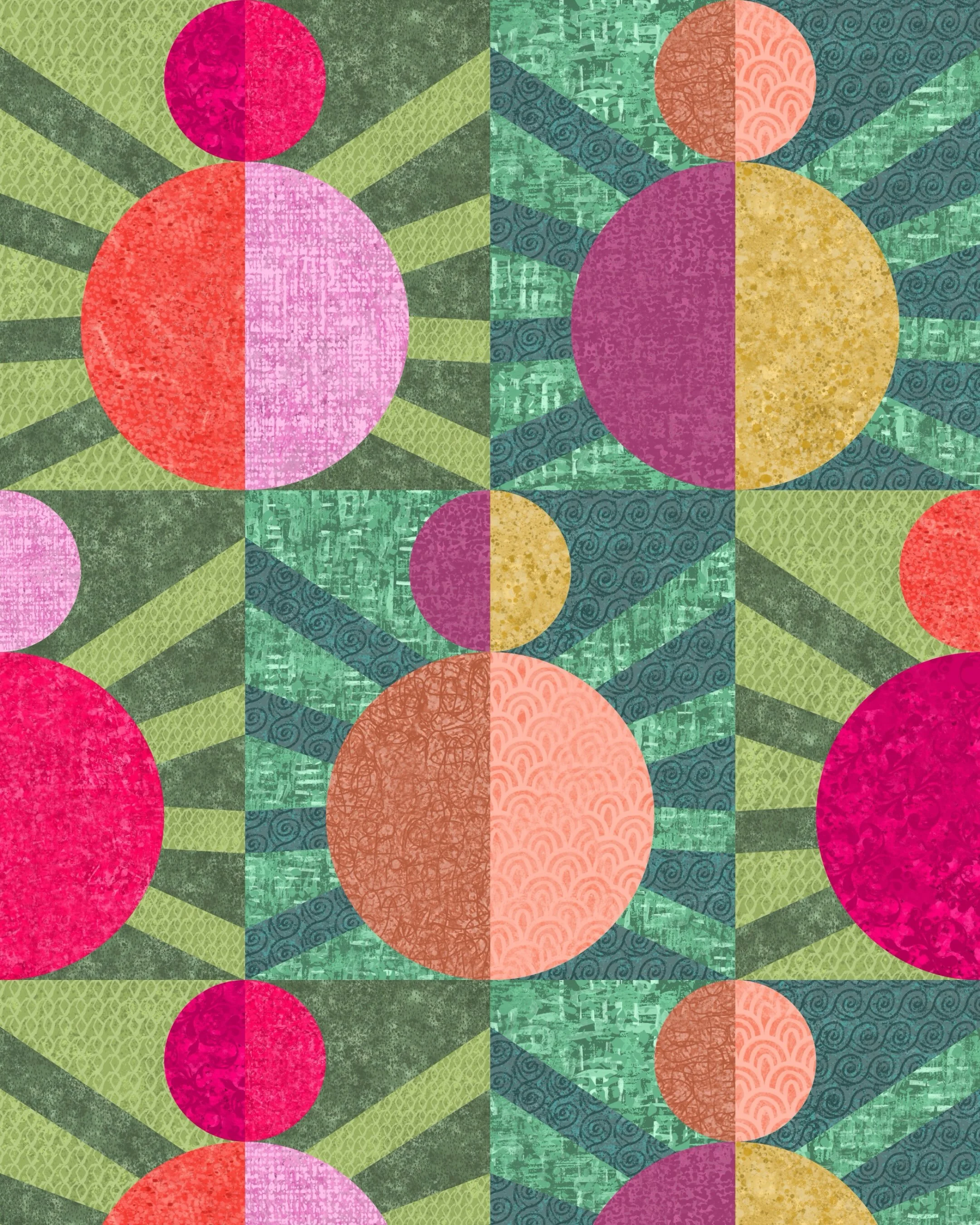 This week&rsquo;s @thetuesdaycollective prompt is SPIDERS 🕷️ 

With Halloween just around the corner, a little geometric play in retro colors felt just right.

#TheTuesdayCollective #TTC2026 #SurfacePatternDesign #GeometricPattern #HalloweenVibes