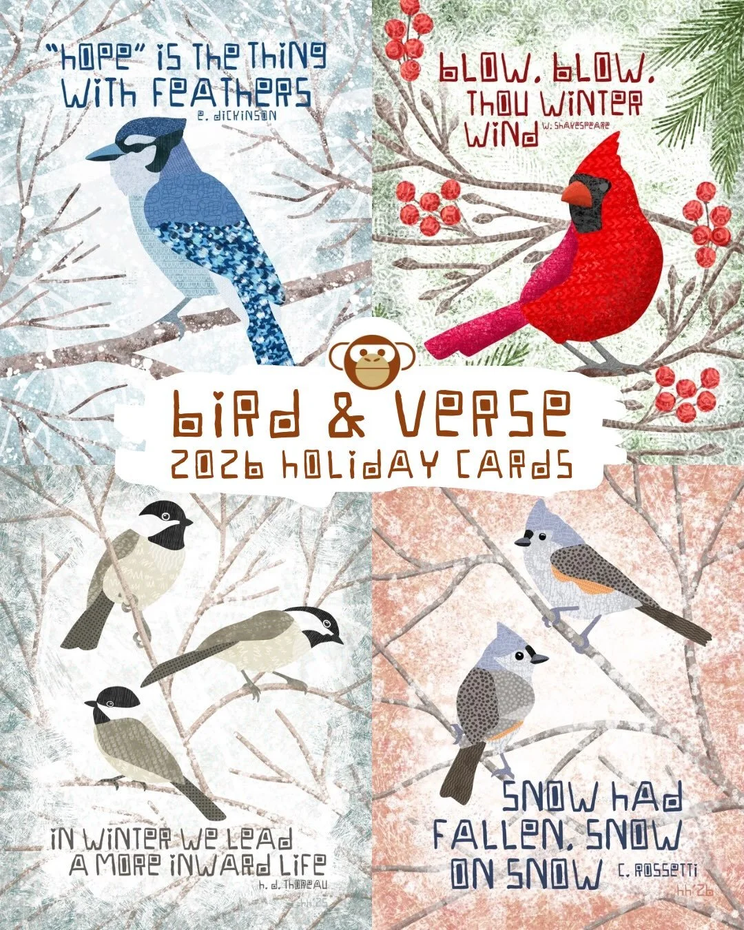 Bird &amp; Verse. ❄️🎄❤️

These sweet little birds have transformed into a holiday greeting card collection. I love it when the path unfolds right in front of me. I had no idea 💕

And, I had fun selecting verses &amp; words to accompany them. I thin