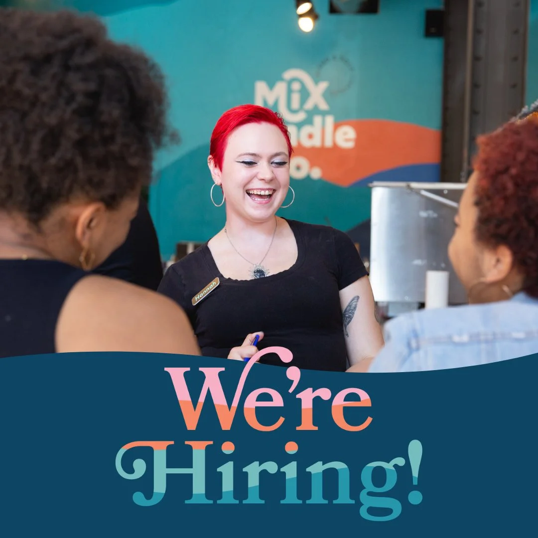 ✨ We&rsquo;re hiring! ✨⁠
Mix Candle Co is looking for friendly, reliable, and creative people to join our team this season! Help us create memorable experiences through fragrance.⁠
⁠
What we offer:⁠
🌿 Fun, scent-filled workspace⁠
🕒 Flexible schedul
