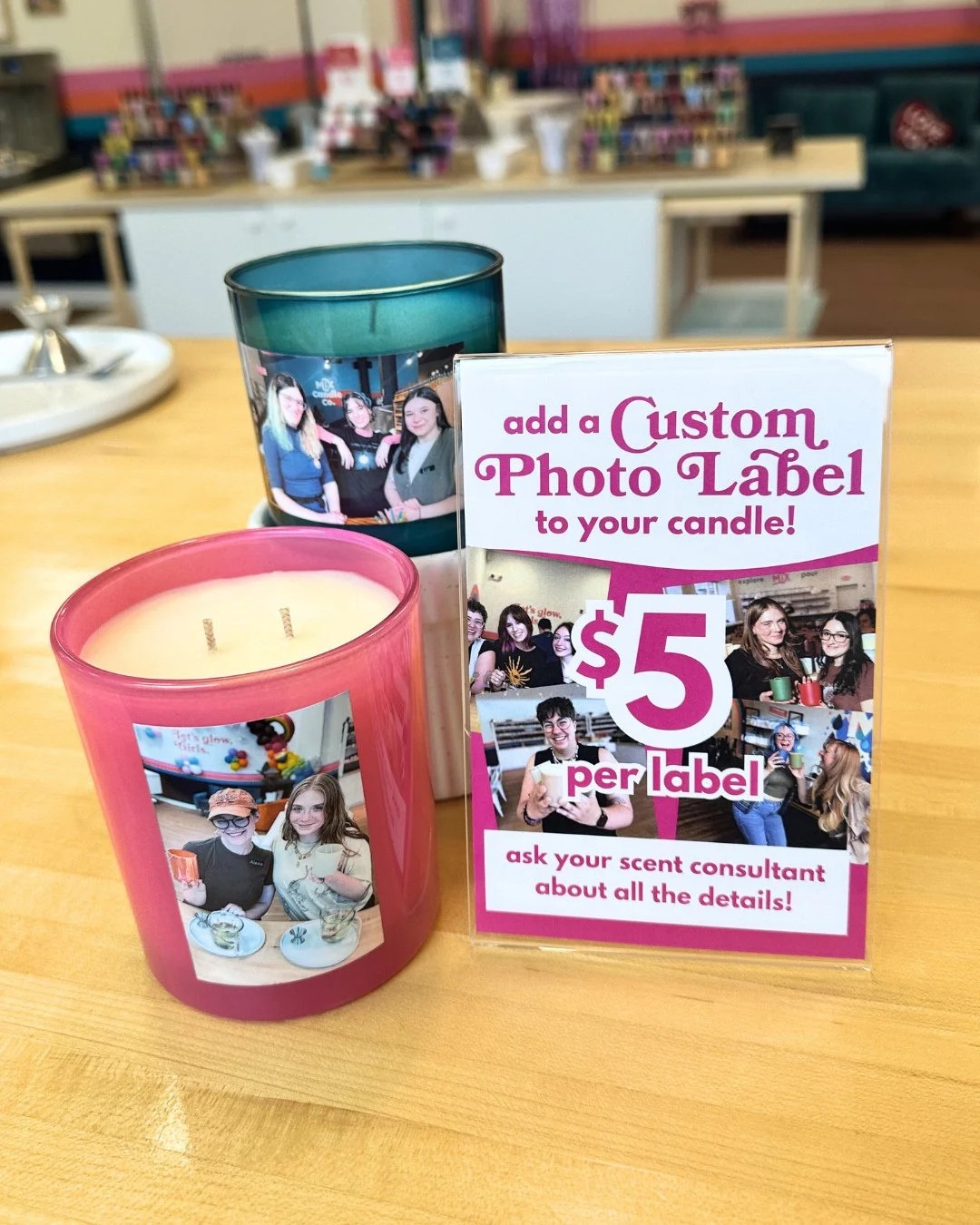THIS WEEKEND 💕⁠
Add a little extra love to your candle. Custom photo labels are just $5 each. ⁠
⁠
Ask your Scent Consultant for more details!
