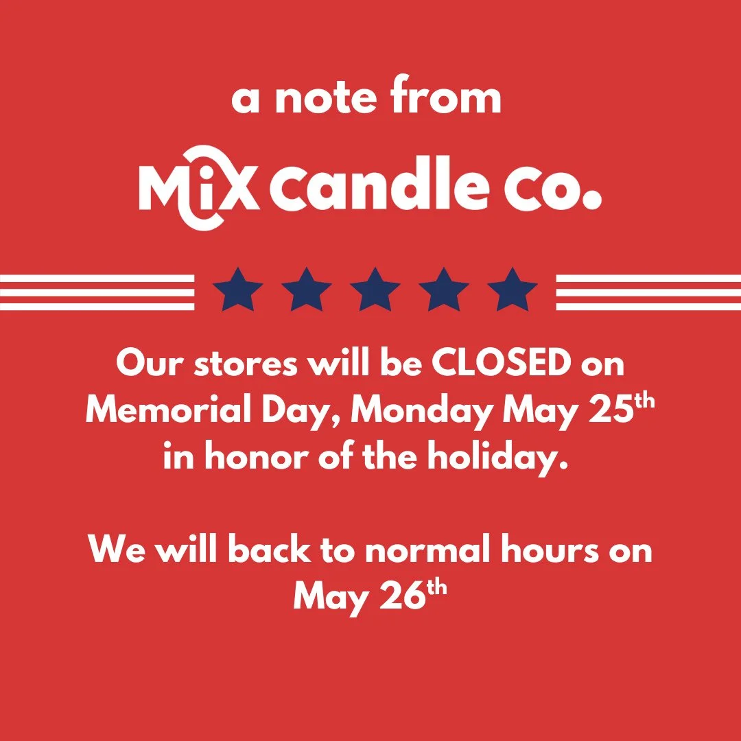 Our stores will be closed on Monday May 25th for Memorial Day. ⁠
We will back to normal hours on Tuesday the 26th.⁠
⁠
Have a Safe and Happy Memorial Day! ❤️🤍💙
