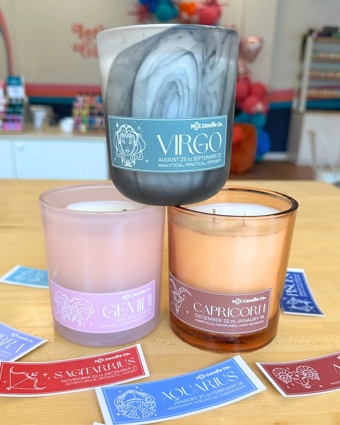 ✨ What&rsquo;s your sign? ✨⁠
⁠
Our all-new zodiac labels have arrived in-store! Add your sign to your custom candle for a little cosmic touch 💫⁠