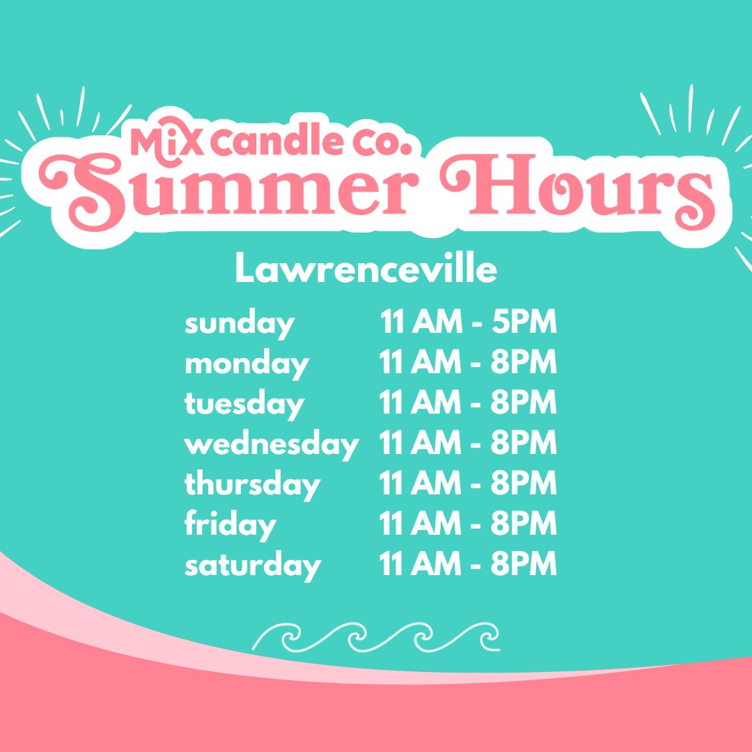 Starting June 1st, Our Southside works store will be closed on Tuesdays. Our Lawrenceville store will remain open normal hours. ⁠
⁠
Follow the link in our bio for reservations to make your summertime candle and perfume! ⁠
⁠