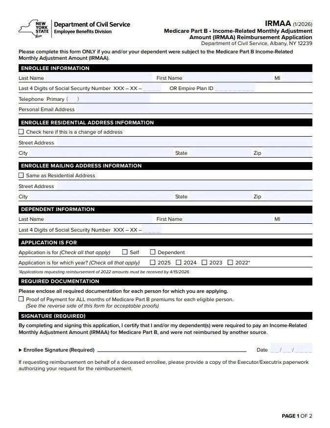 2026 NYS Retiree Medicare Reimbursement Guide: Part B Automatic vs ...