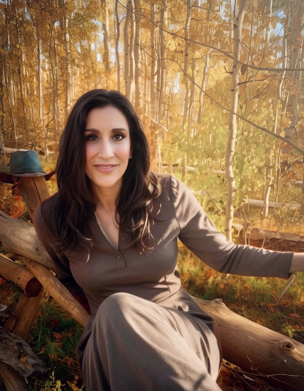 Shannon Knight photographed among the golden aspens at Aspen Alley, Wyoming, October 2026