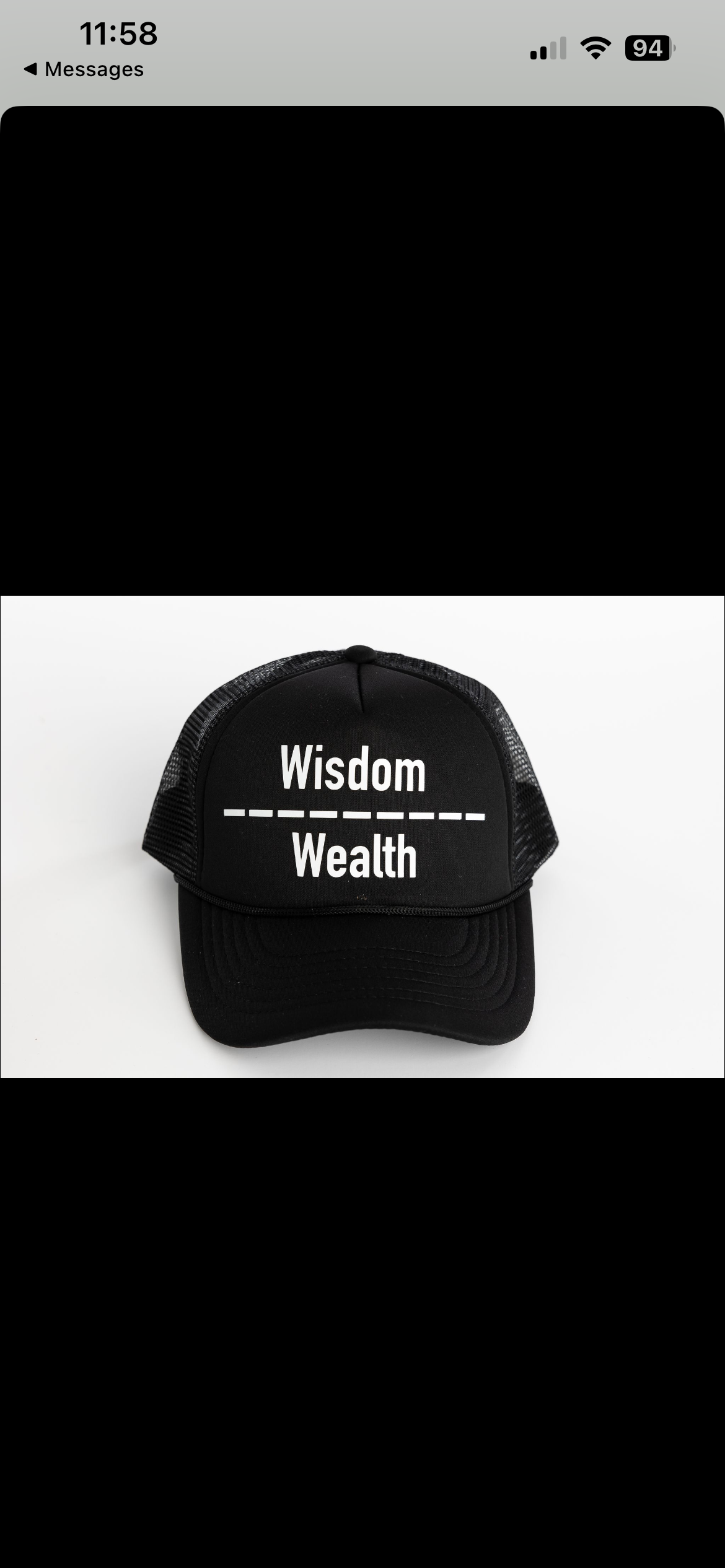 Wisdom over Wealth Baseball Cap