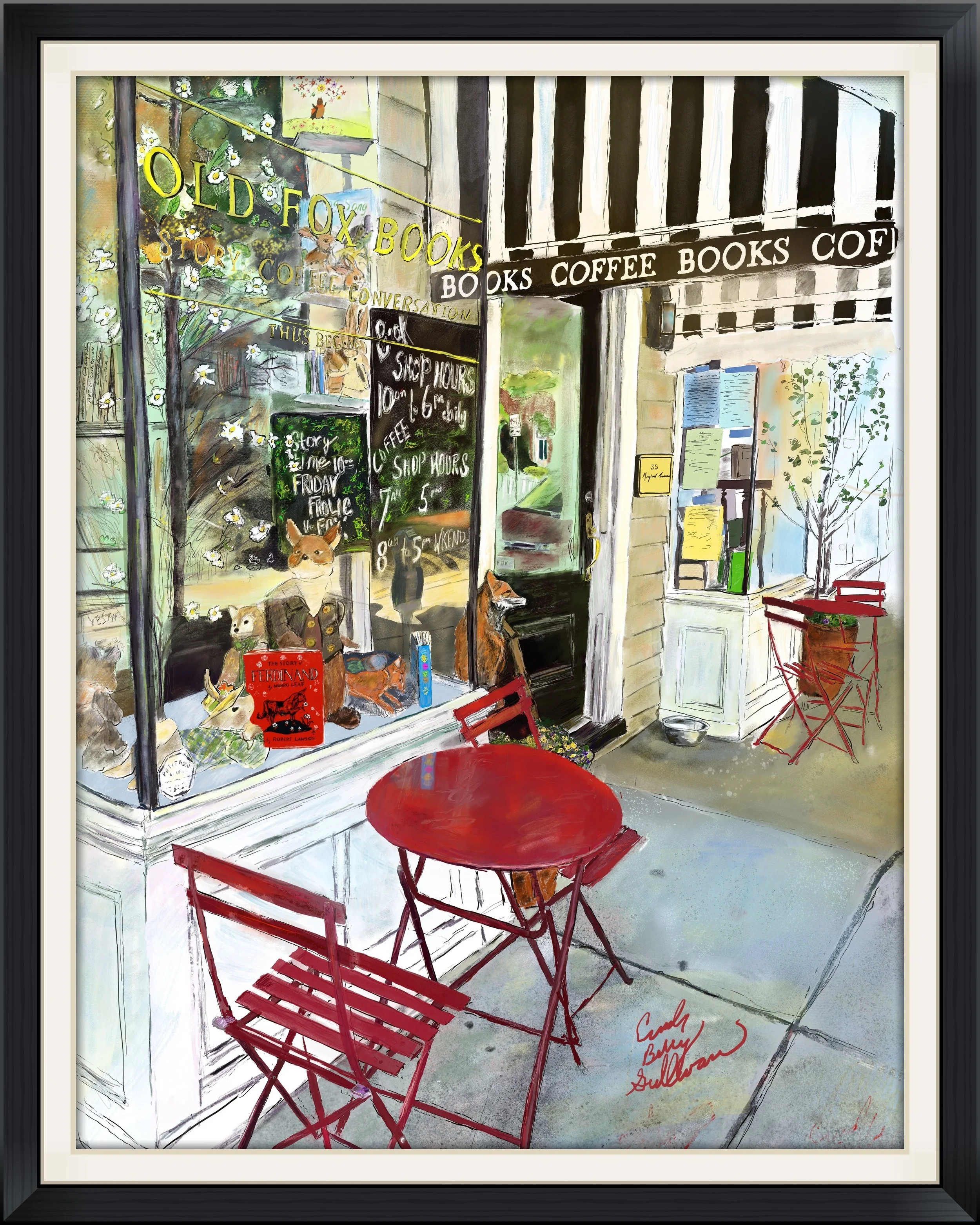 Cindy Berry Sullivan Art at Brown Mustache Coffee/Old Fox Books JUNE/JULY 2018