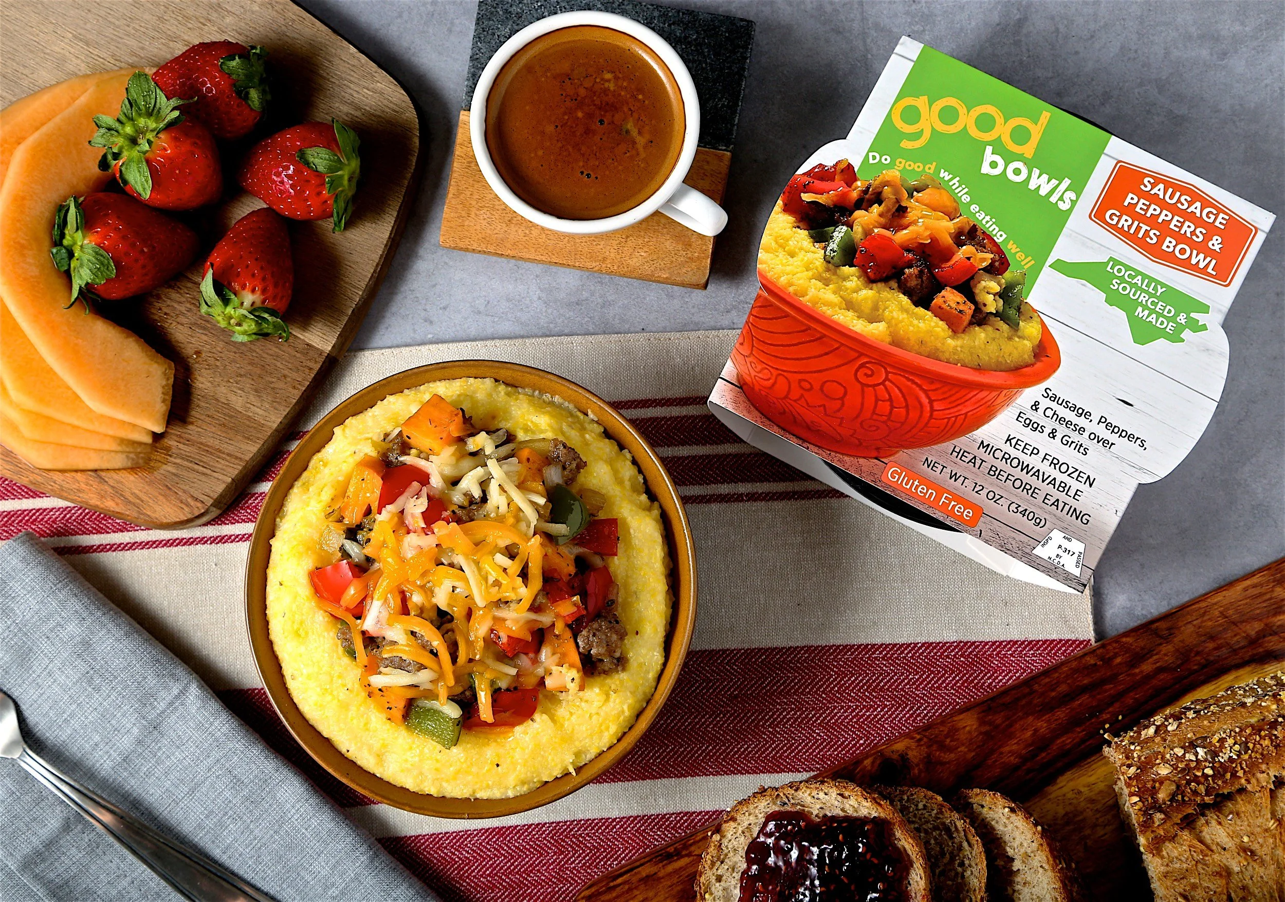 Sausage Peppers and Grits