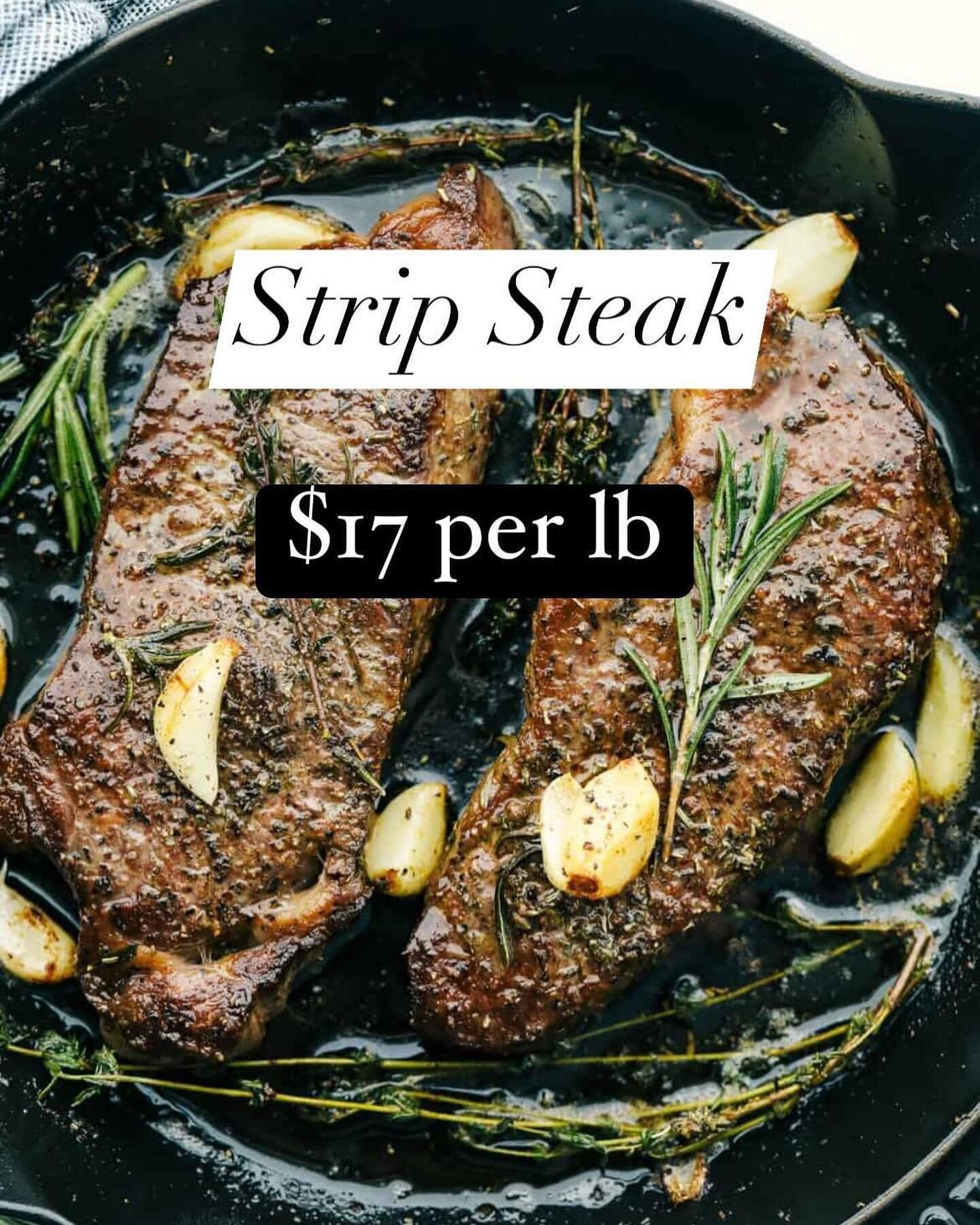 Evening y&rsquo;all🌙

We have individual strip steaks🥩 on ⭐️SPECIAL⭐️ this week for $17 per lb, each delicious strip is 12-16 oz and is waiting for your cast iron or grill☺️

Come pick some up Saturday at The Beef Barn😊