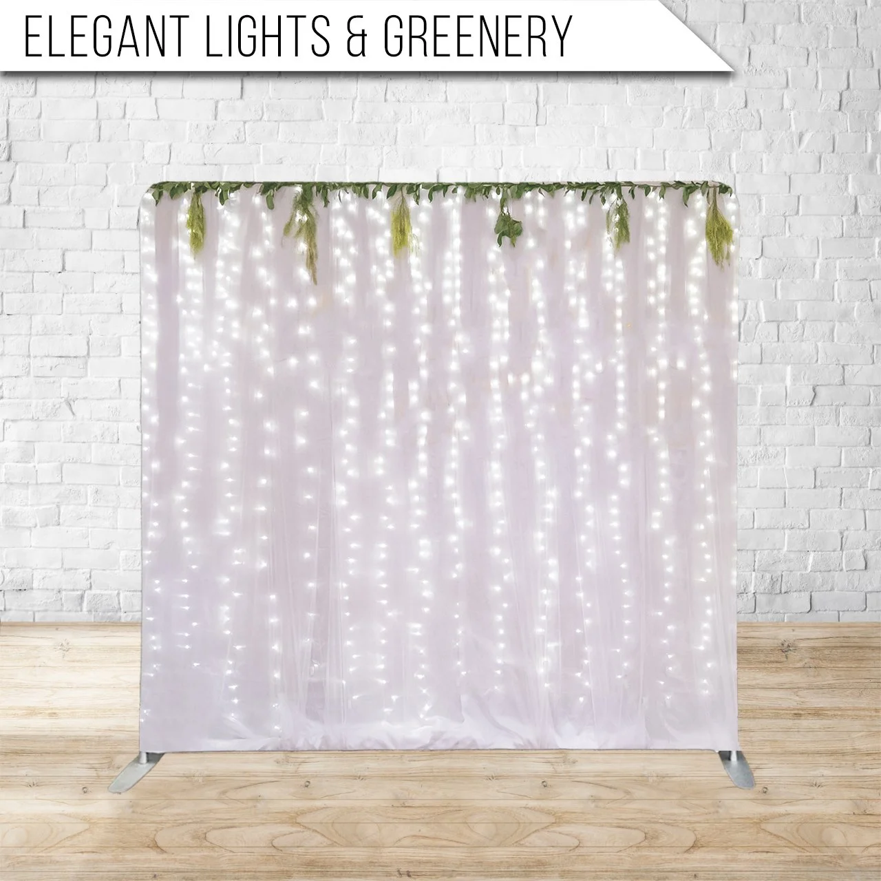 Elegant Lights & Greenery Backdrop