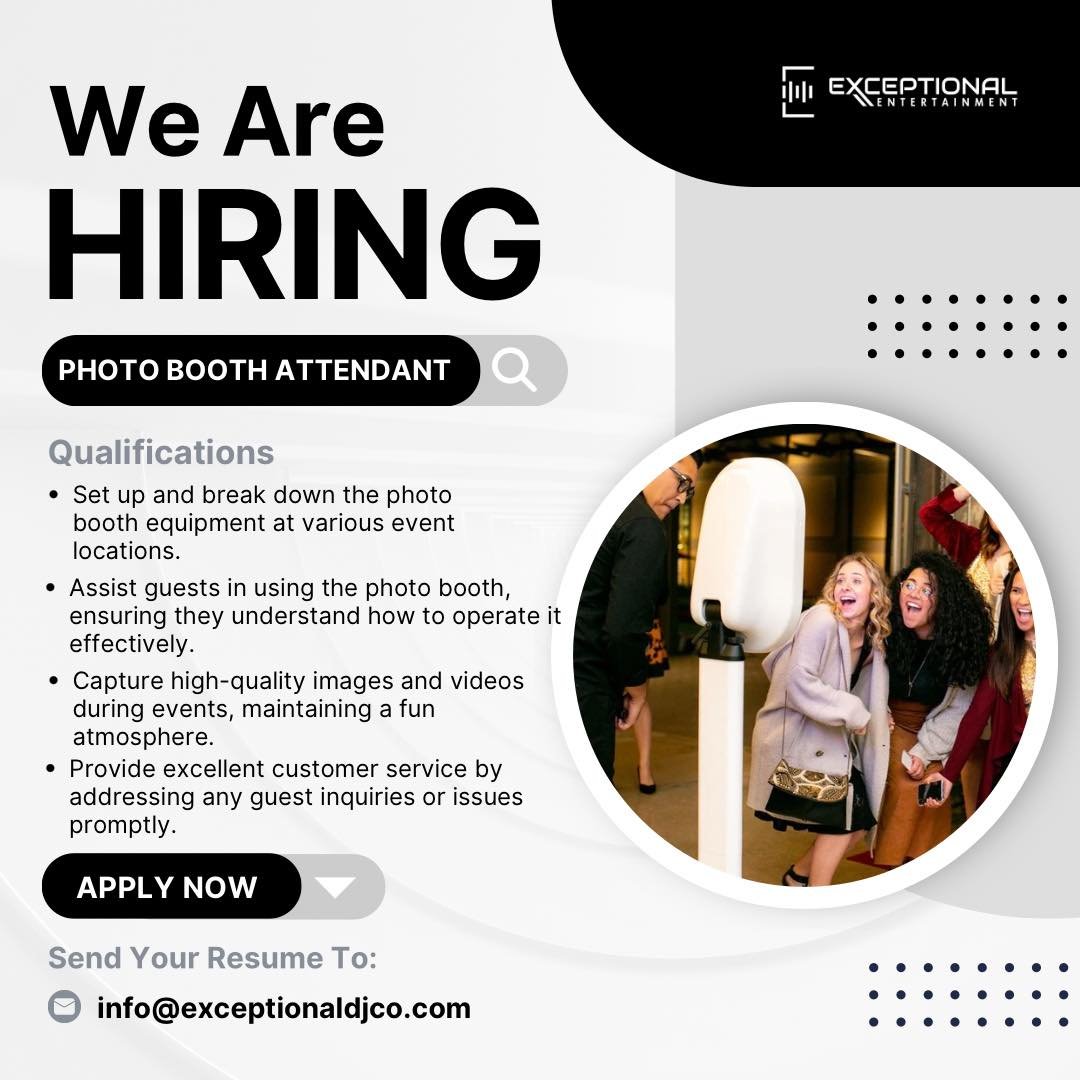 Are you someone that enjoys helping others?
Do you like having fun?
Are you looking for a little extra spending money?
If you answered yes to all of the questions above then we&rsquo;d love to add you to our team. 
Send us a message or send your resu