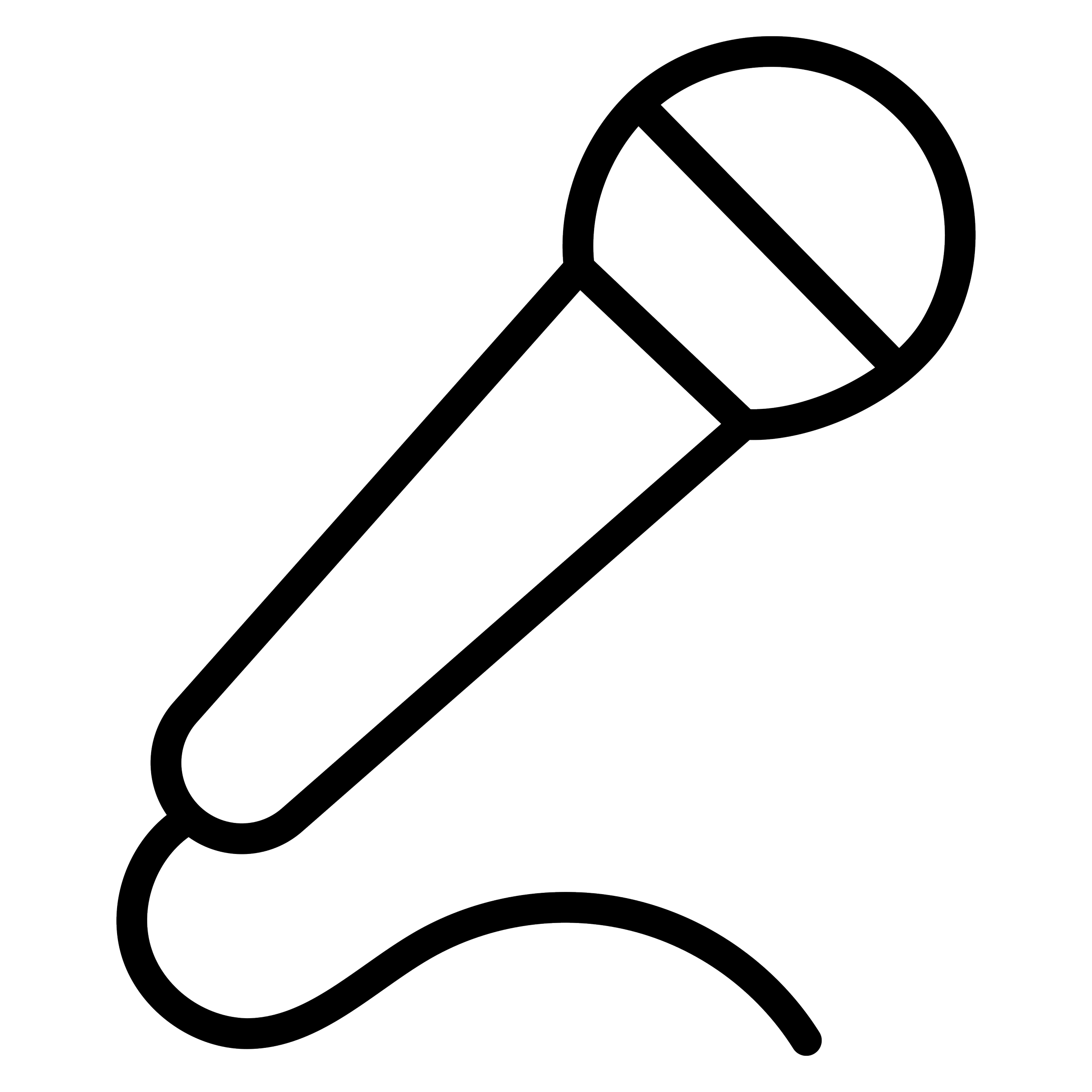 Outline drawing of a microphone.