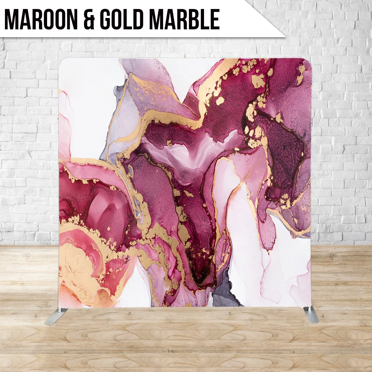 Maroon & Gold Marble Backdrop