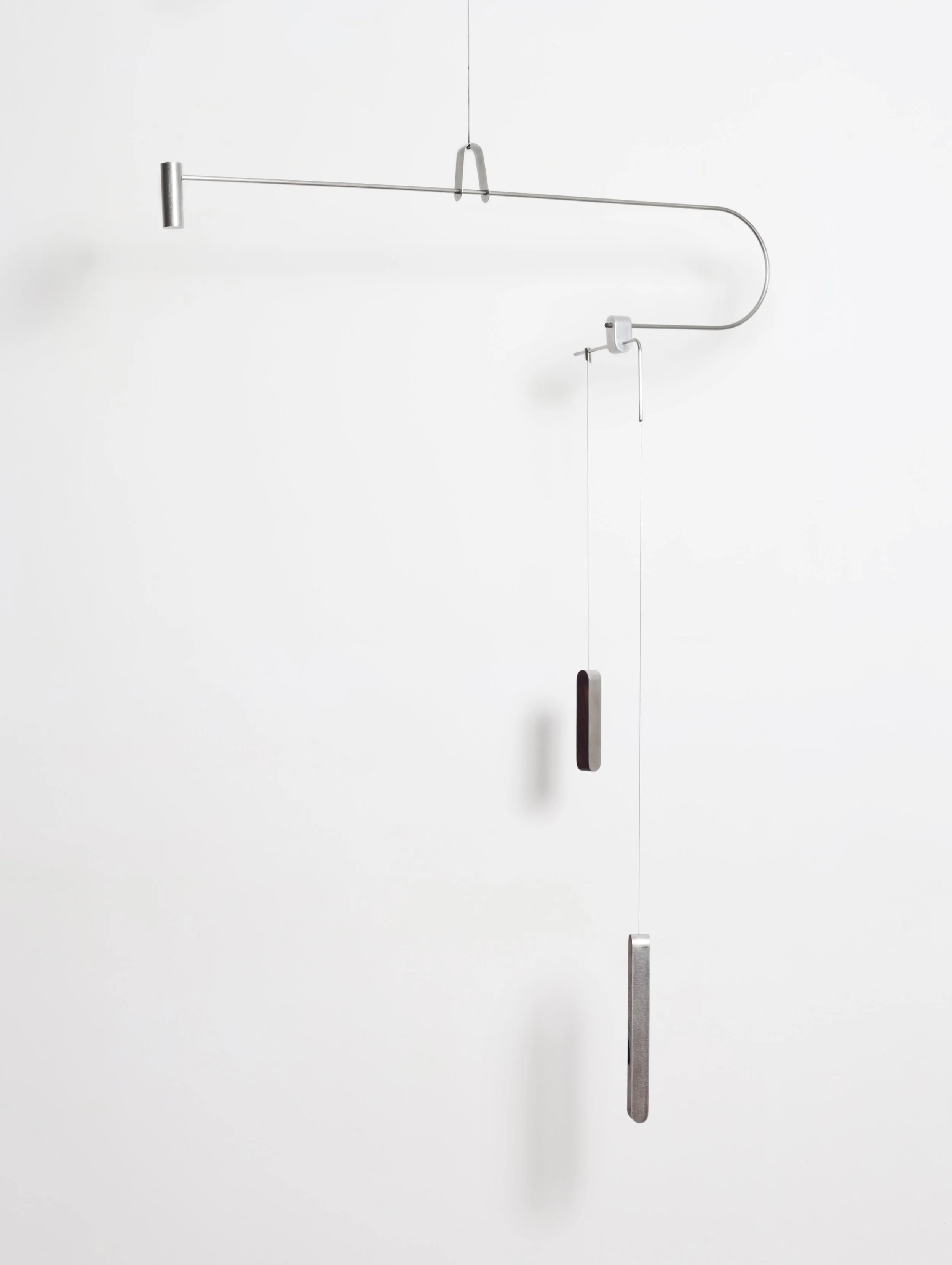 Too Many Tears (Last Year) (2025) - 49.5"h x 33”w x 7.5”d - Stainless Steel, Aluminum, Walnut & Wire - $4,200 CAD