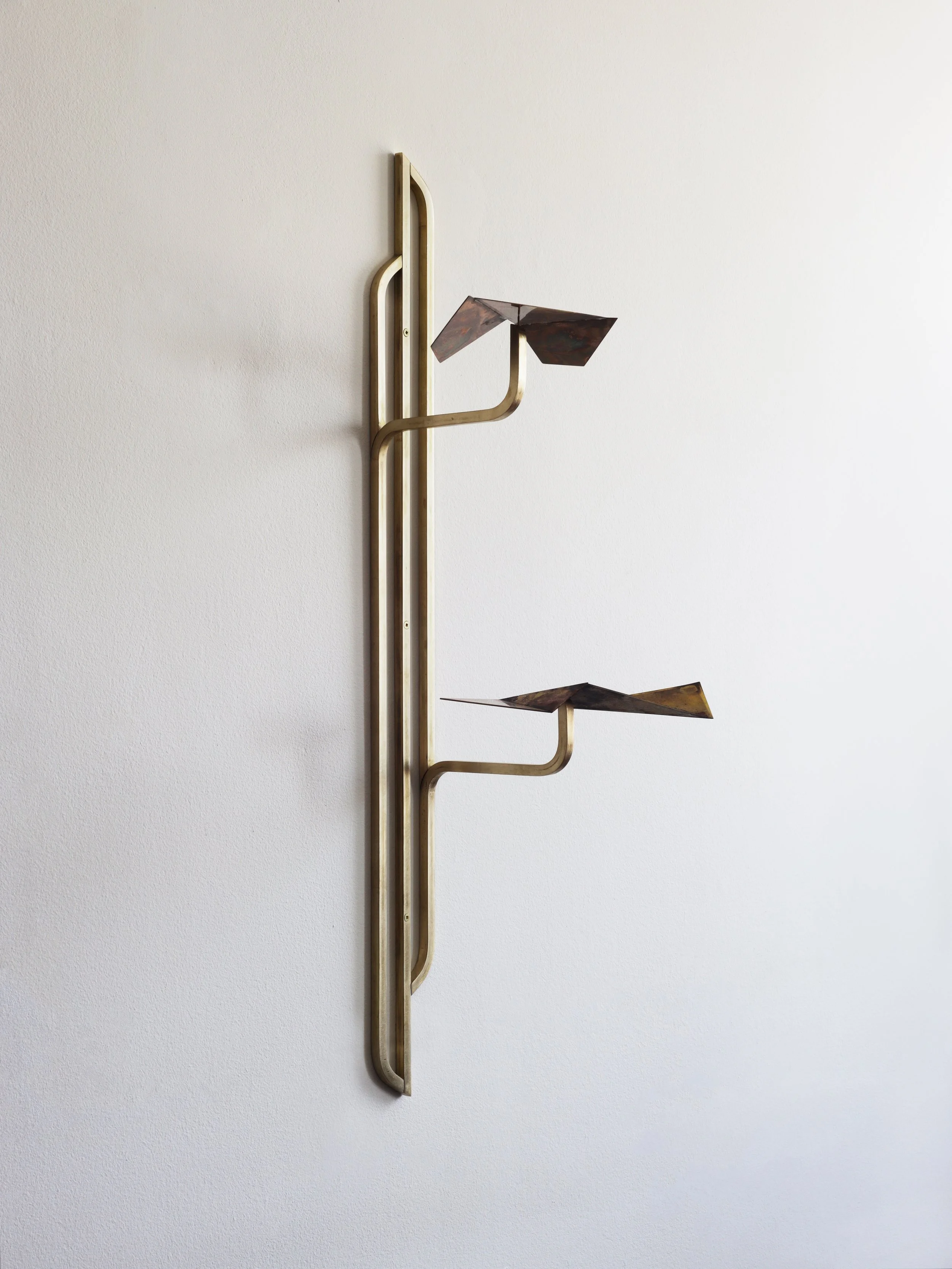 Be Carried (2025) - 31.5”h x 9”w x 11”d - Brass & Copper - Contact For Info