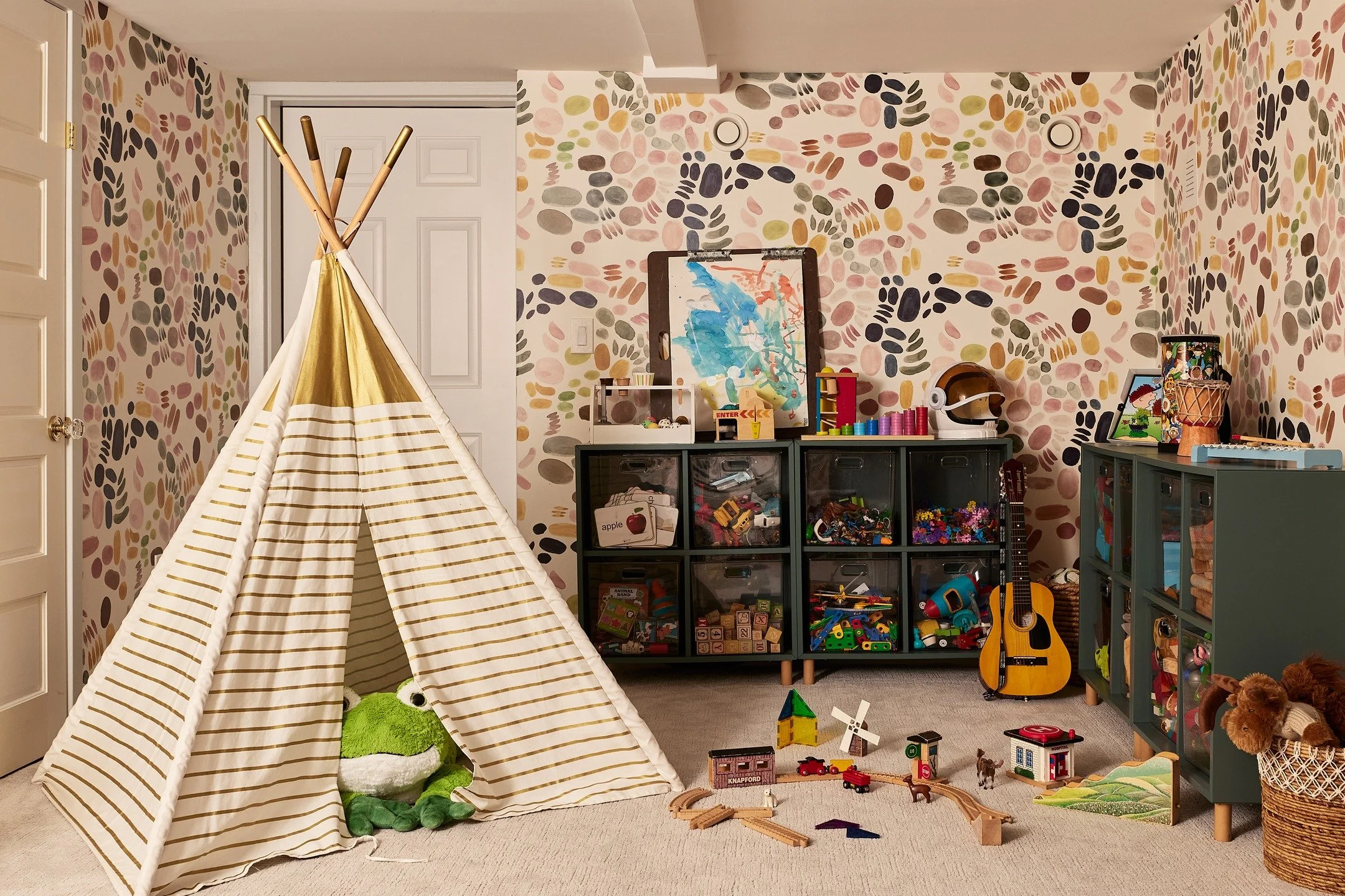 That's it for upstairs! So let's head all the way down. Longtime followers might remember the major basement renovation we completed five years ago. Quick recap: The main part of our home was built in 1920, so the basement was...OLD. Crumbling, dusty