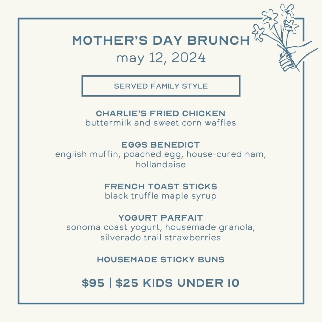 Celebrate what your mama gave ya at @charlies_nv! 💙 Join us for a prix-fixe Mother's Day brunch on Sunday, May 12th to honor the motherly figures in your life for all they do. We've created a pretty tasty way to say &quot;thank you,&quot; including 